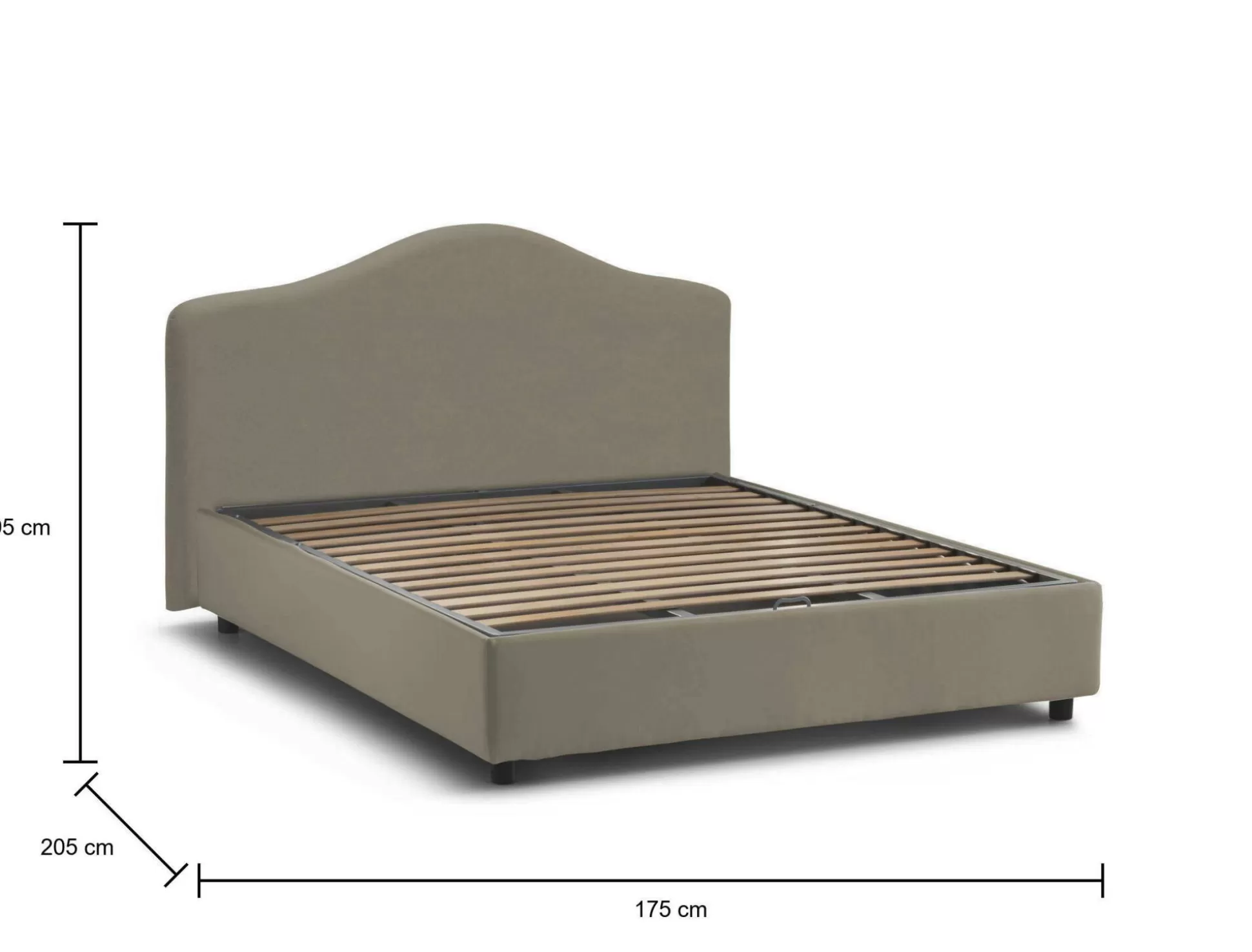 Dmora Letti Matrimoniali<Letto matrimoniale Abigael, adatto per materasso Cm 160x190,