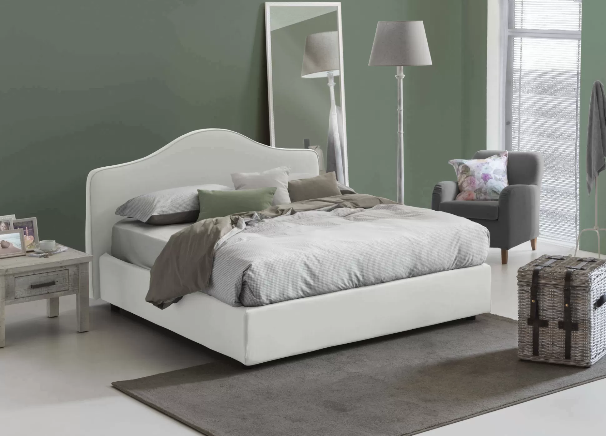 Dmora Letti Matrimoniali<Letto matrimoniale Abigael, adatto per materasso 160x190 cm,