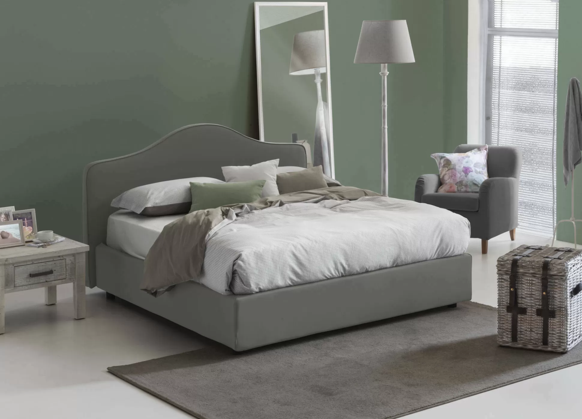 Dmora Letti Matrimoniali<Letto matrimoniale Abigael, adatto per materasso 160x190 cm,