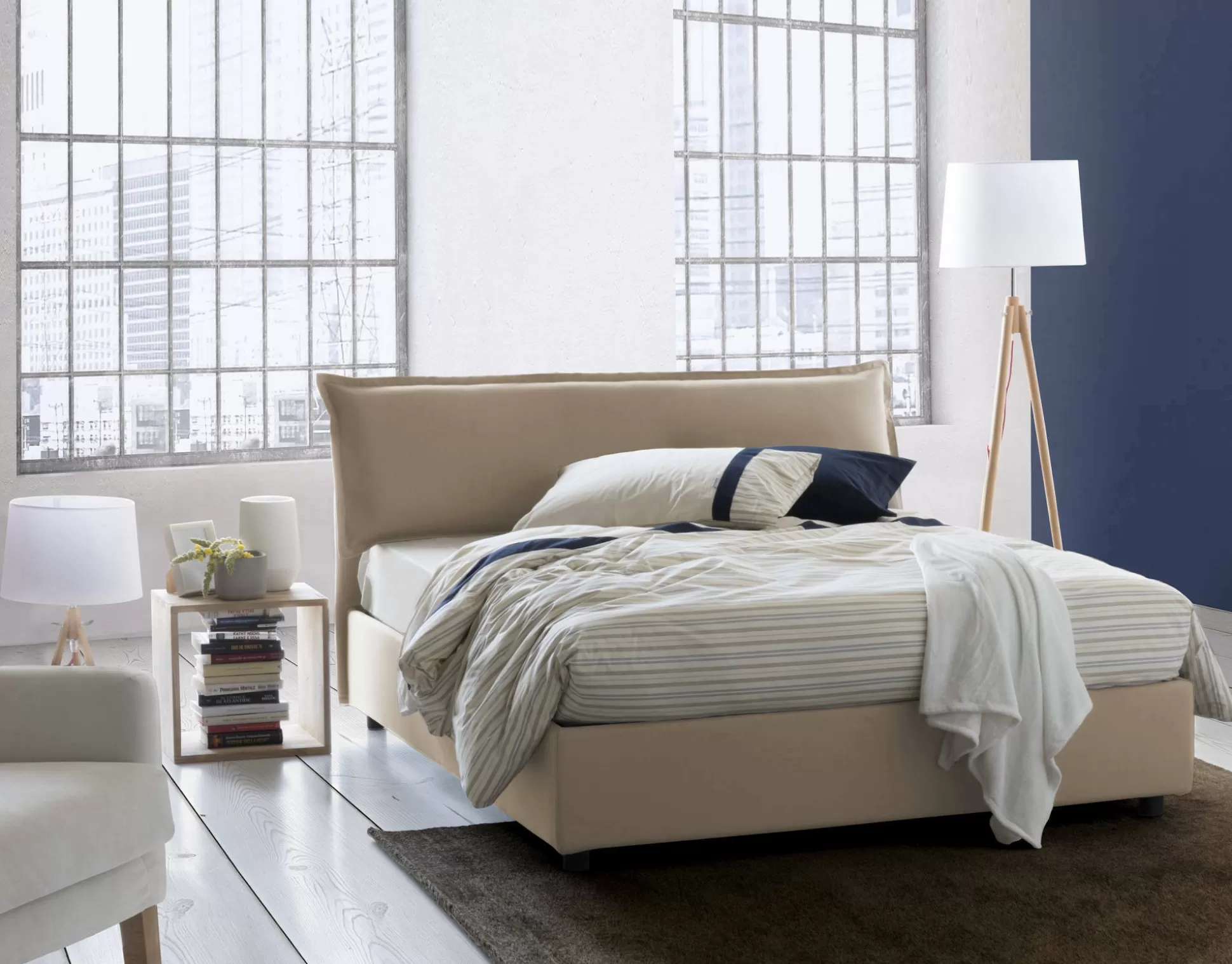 Dmora Letti Matrimoniali<Letto matrimoniale Aishia, con materasso Cm 160x200 incluso,