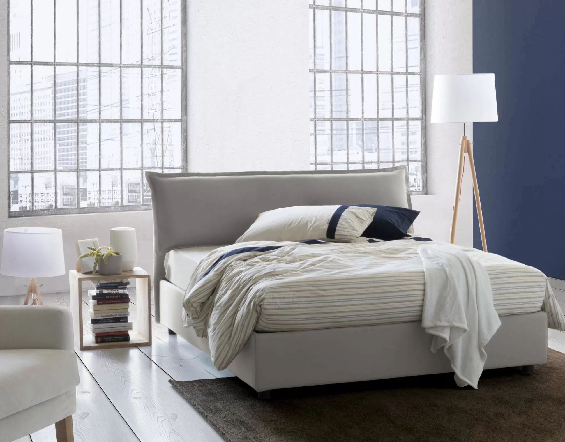 Dmora Letti Matrimoniali<Letto matrimoniale Aishia, con materasso Cm 160x200 incluso,