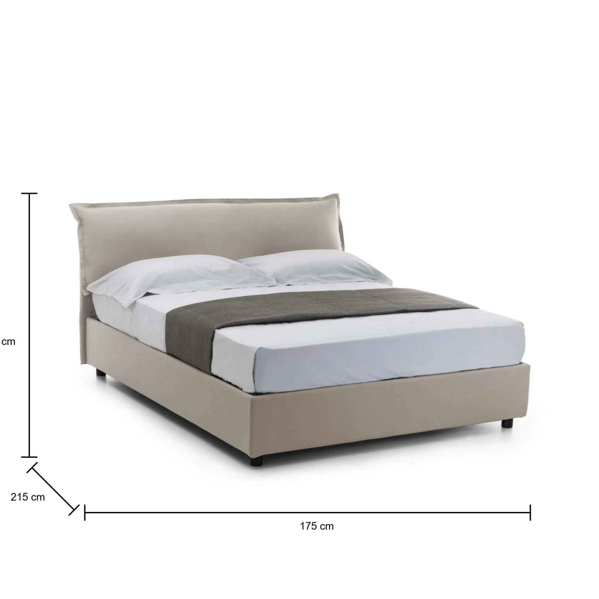 Dmora Letti Matrimoniali<Letto matrimoniale Aishia, con materasso Cm 160x200 incluso,