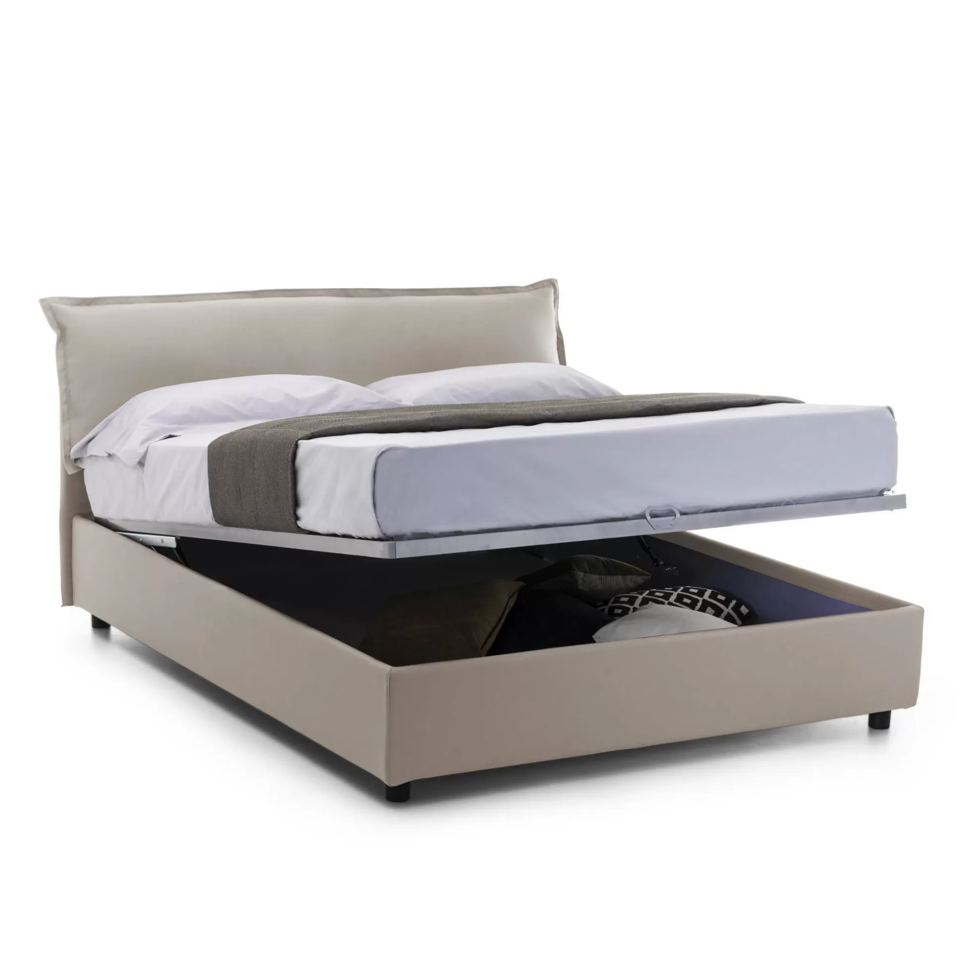 Dmora Letti Matrimoniali<Letto matrimoniale Aishia, con materasso Cm 160x200 incluso,