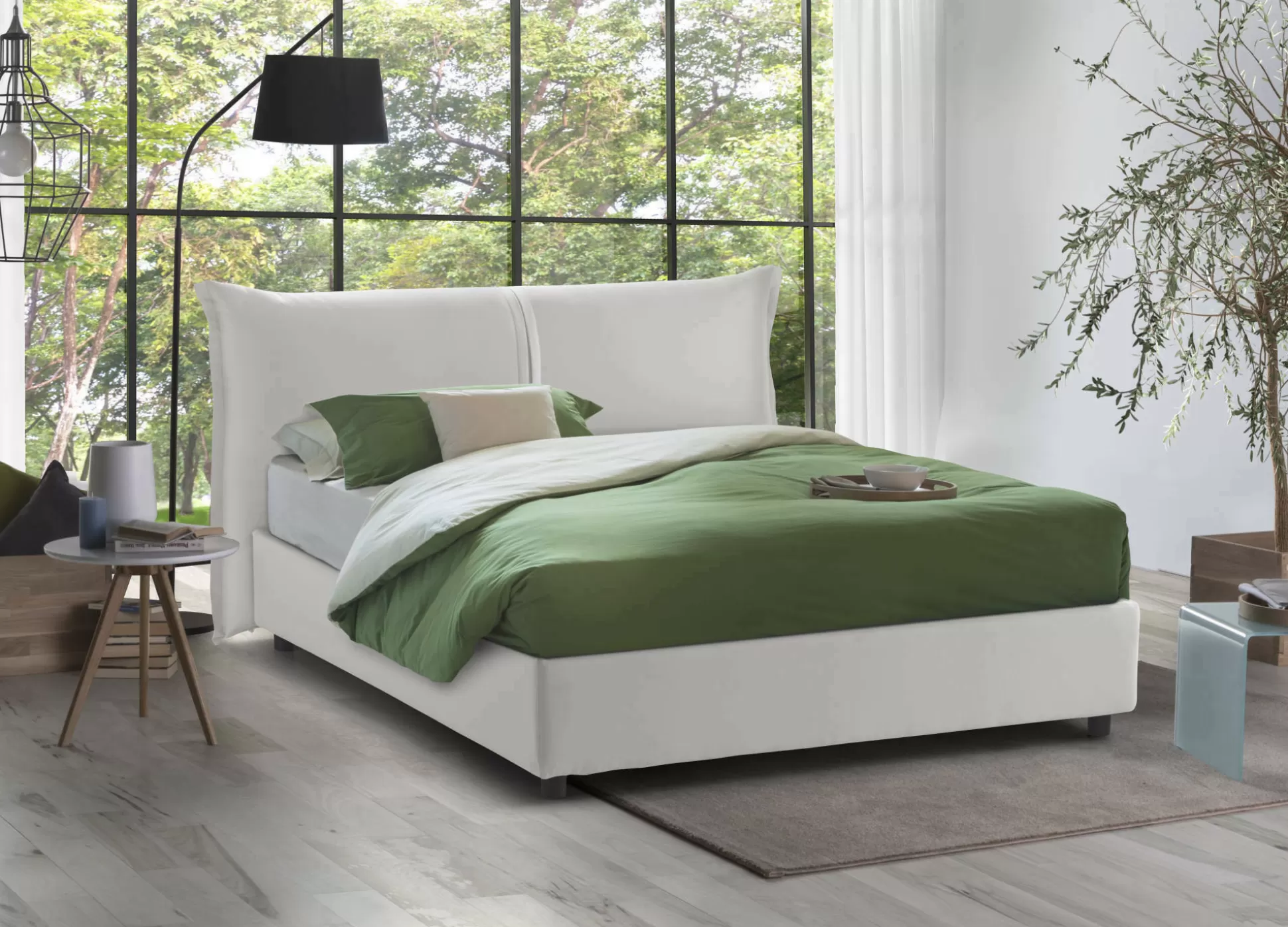 Dmora Letti Matrimoniali<Letto matrimoniale Akio, con materasso 160x190 Cm incluso,