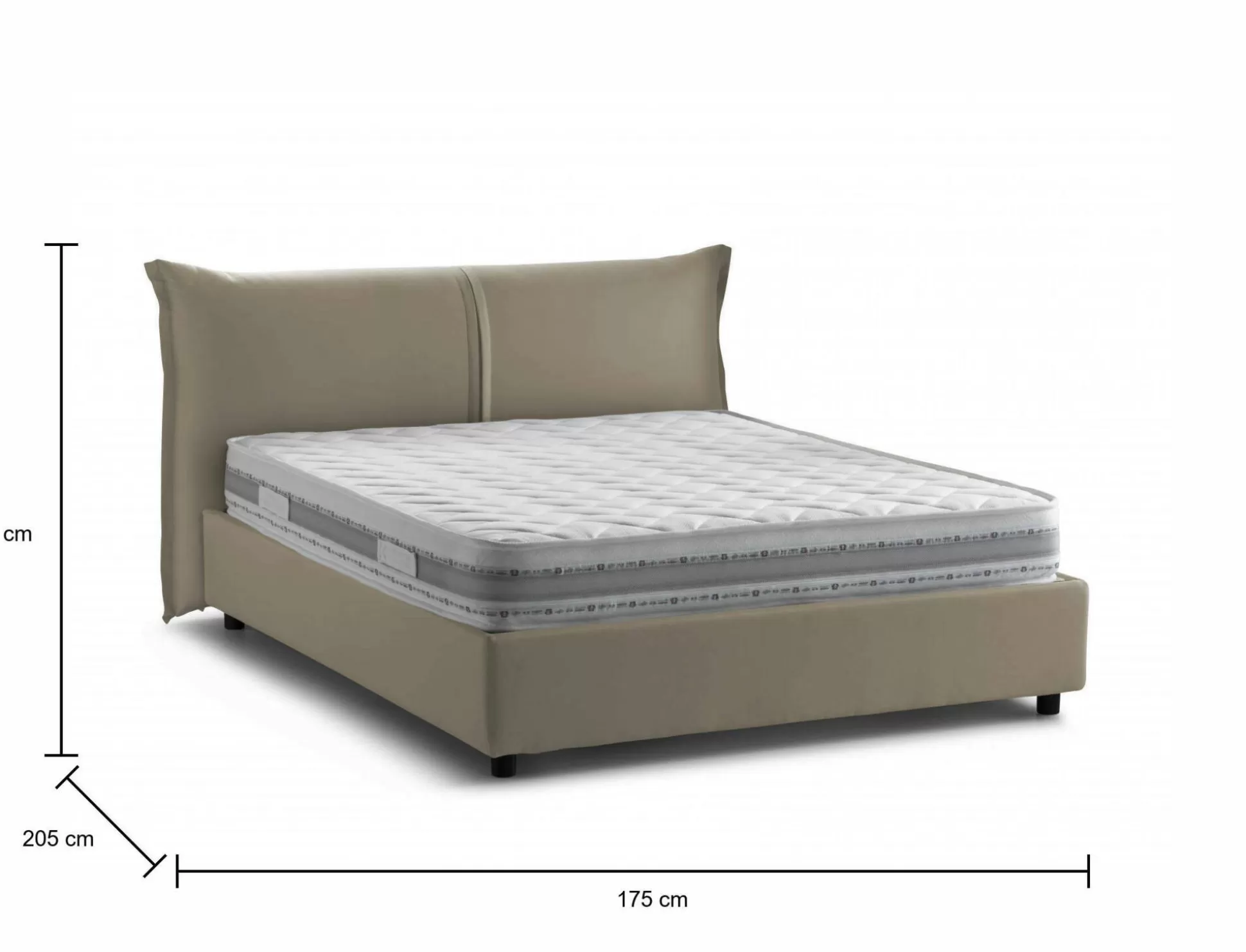 Dmora Letti Matrimoniali<Letto matrimoniale Akio, con materasso 160x190 Cm incluso,