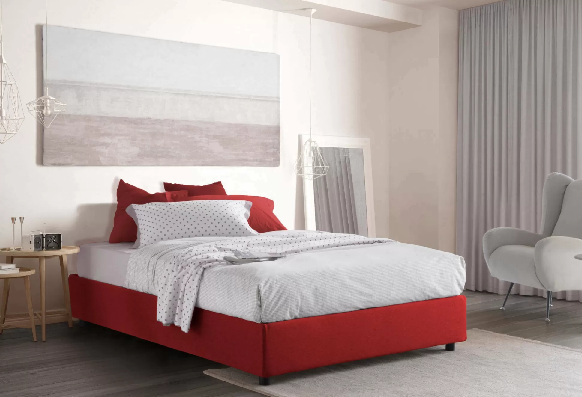 Dmora Letti Matrimoniali<Letto matrimoniale Alaska, adatto per materasso Cm 160x200,