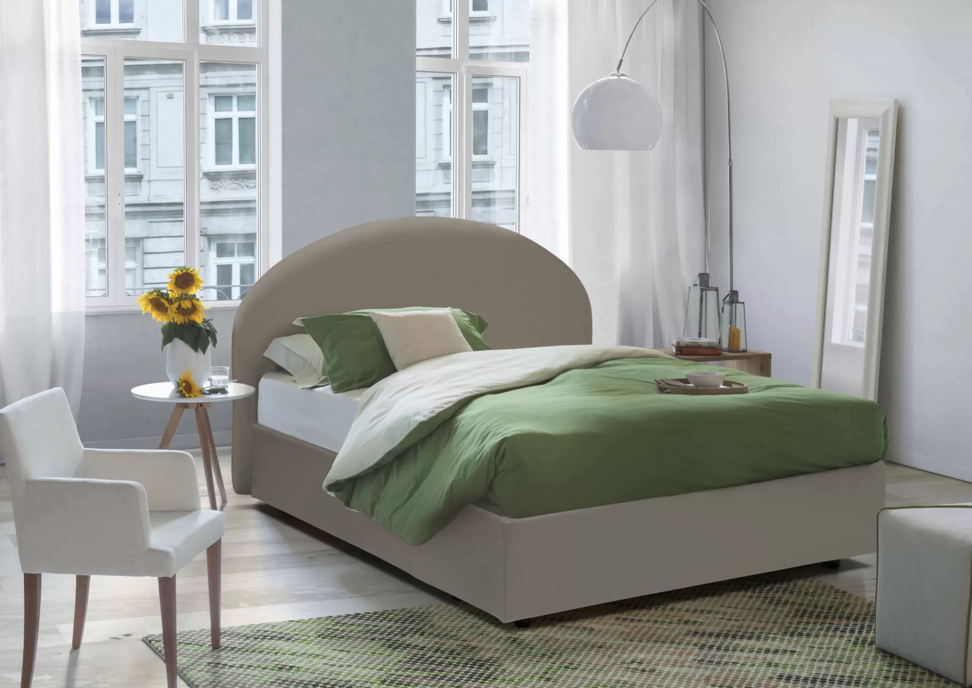 Dmora Letti Matrimoniali<Letto matrimoniale Alastorn, adatto per materasso Cm 160x190,