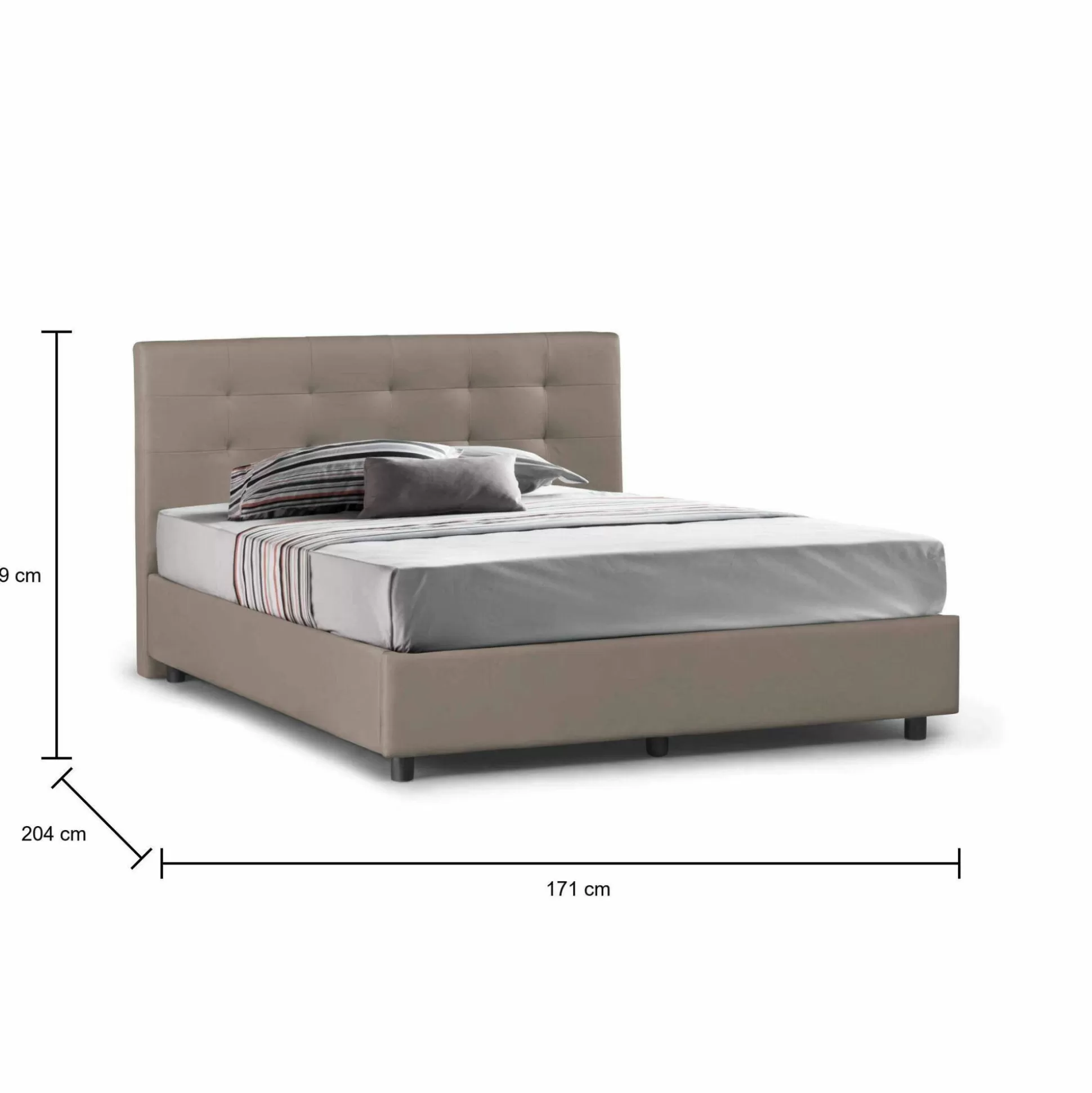 Dmora Letti Matrimoniali<Letto matrimoniale Albanio, adatto per materasso 160x190 cm,