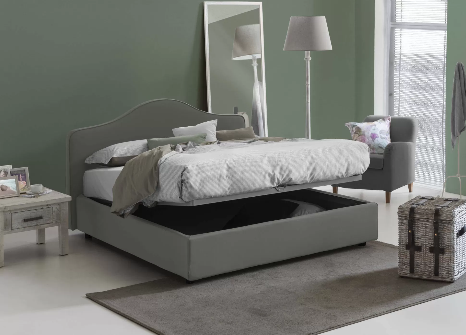 Dmora Letti Matrimoniali<Letto matrimoniale Alborella, adatto per materasso Cm 160x200,