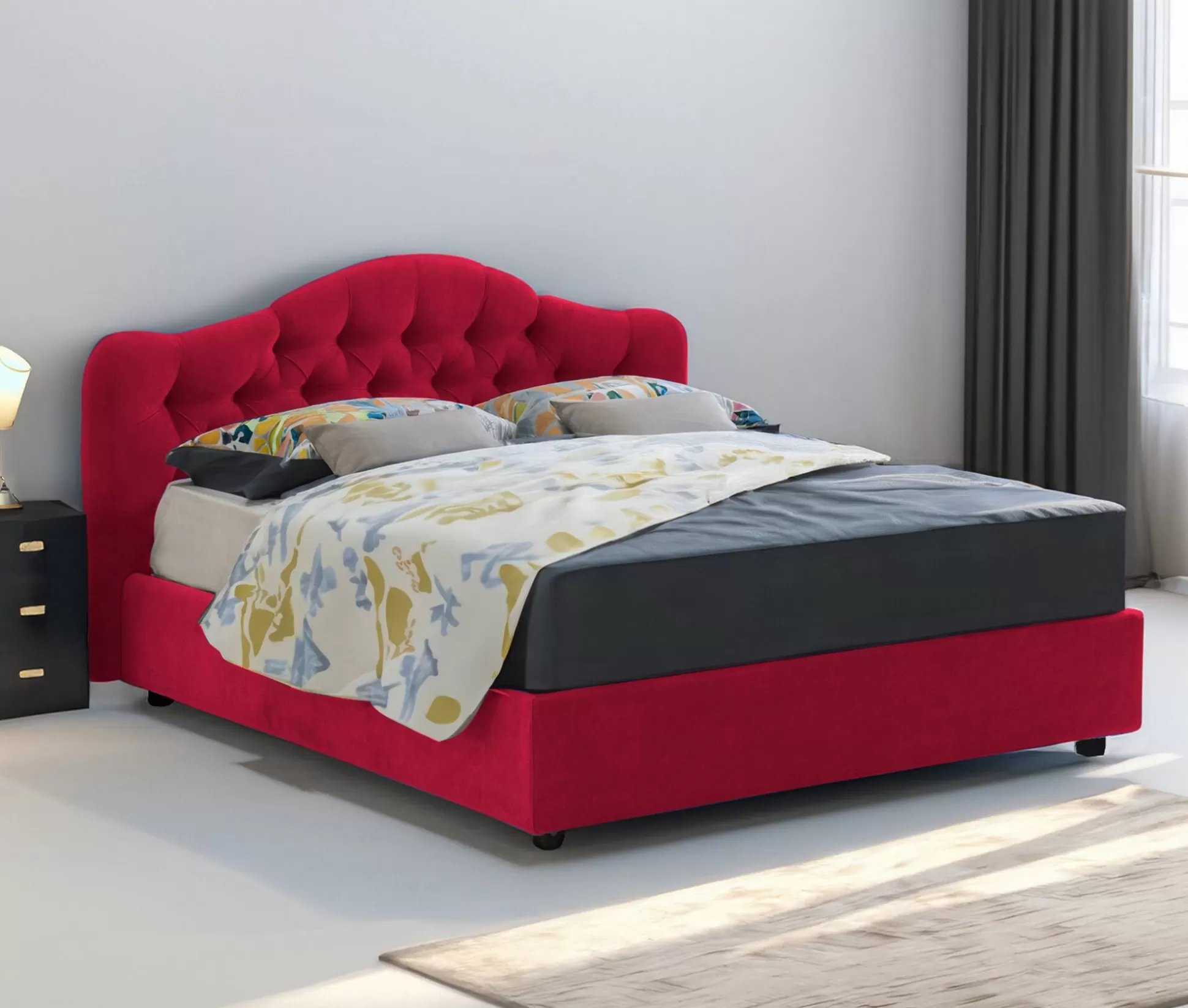 Dmora Letti Matrimoniali<Letto matrimoniale Alfer, Con materasso Cm 160x200 incluso,
