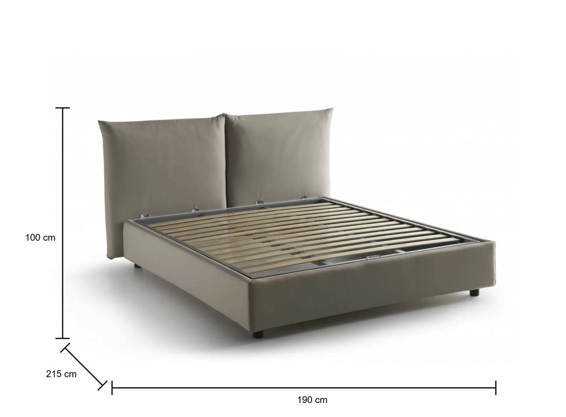 Dmora Letti Matrimoniali<Letto matrimoniale Alizarin, adatto per materasso Cm 160x190,