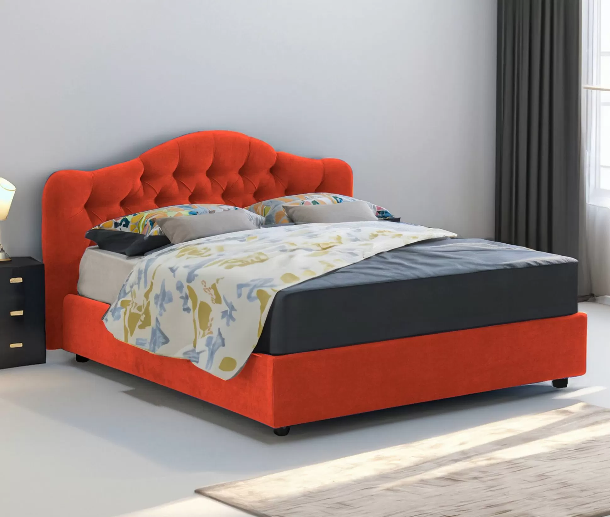 Dmora Letti Matrimoniali<Letto matrimoniale Allik, Con materasso Cm 160x190 incluso,