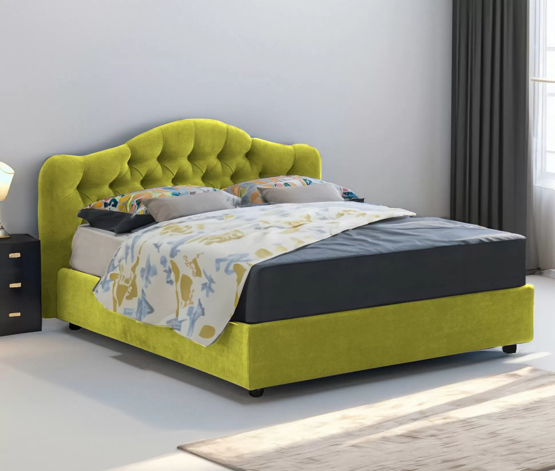 Dmora Letti Matrimoniali<Letto matrimoniale Allik, Con materasso Cm 160x190 incluso,