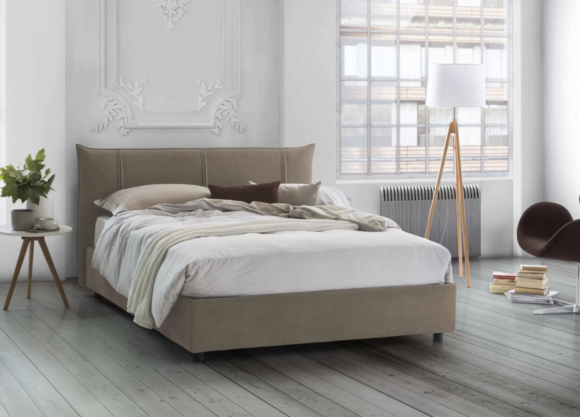 Dmora Letti Matrimoniali<Letto matrimoniale Almond, con materasso 160x190 Cm incluso,