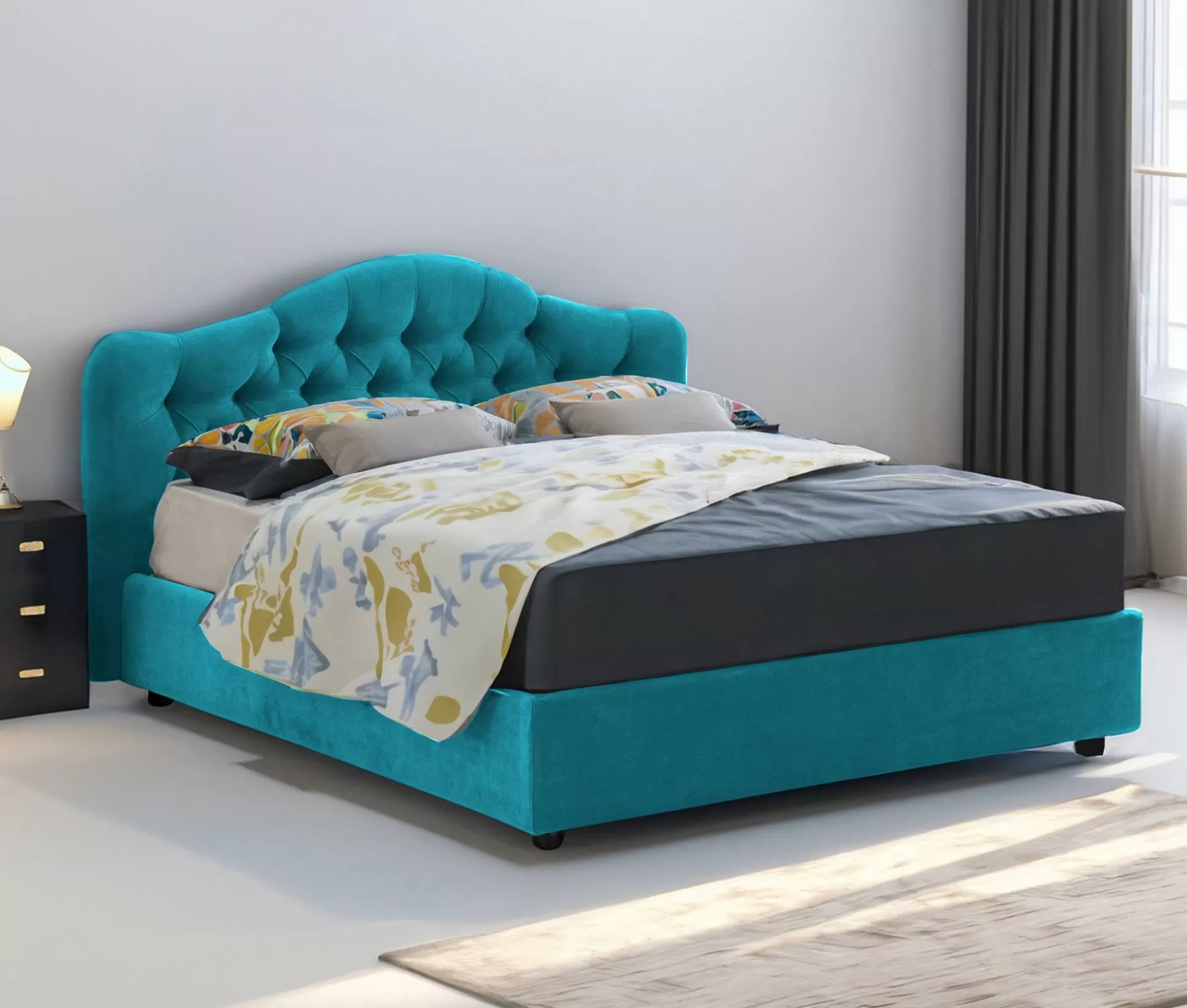 Dmora Letti Matrimoniali<Letto matrimoniale Aly, Adatto a materasso Cm 160x200,