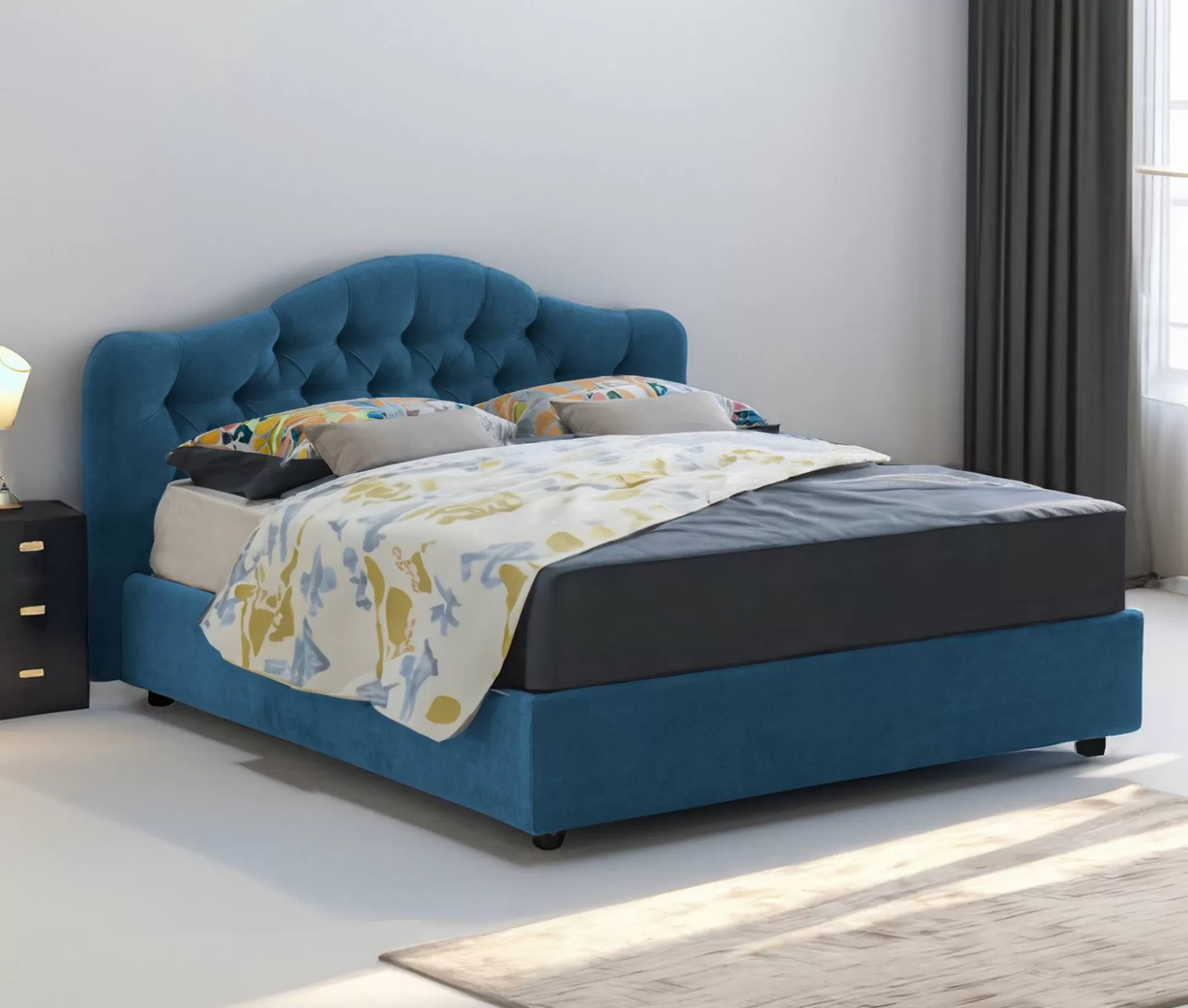Dmora Letti Matrimoniali<Letto matrimoniale Aly, Adatto a materasso Cm 160x200,