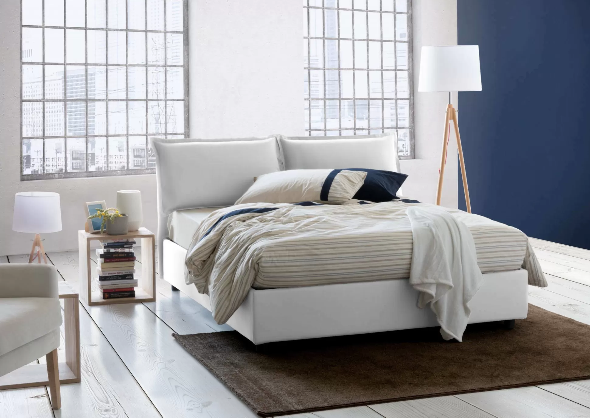 Dmora Letti Matrimoniali<Letto matrimoniale Amelinda, con materasso Cm 160x190 incluso,