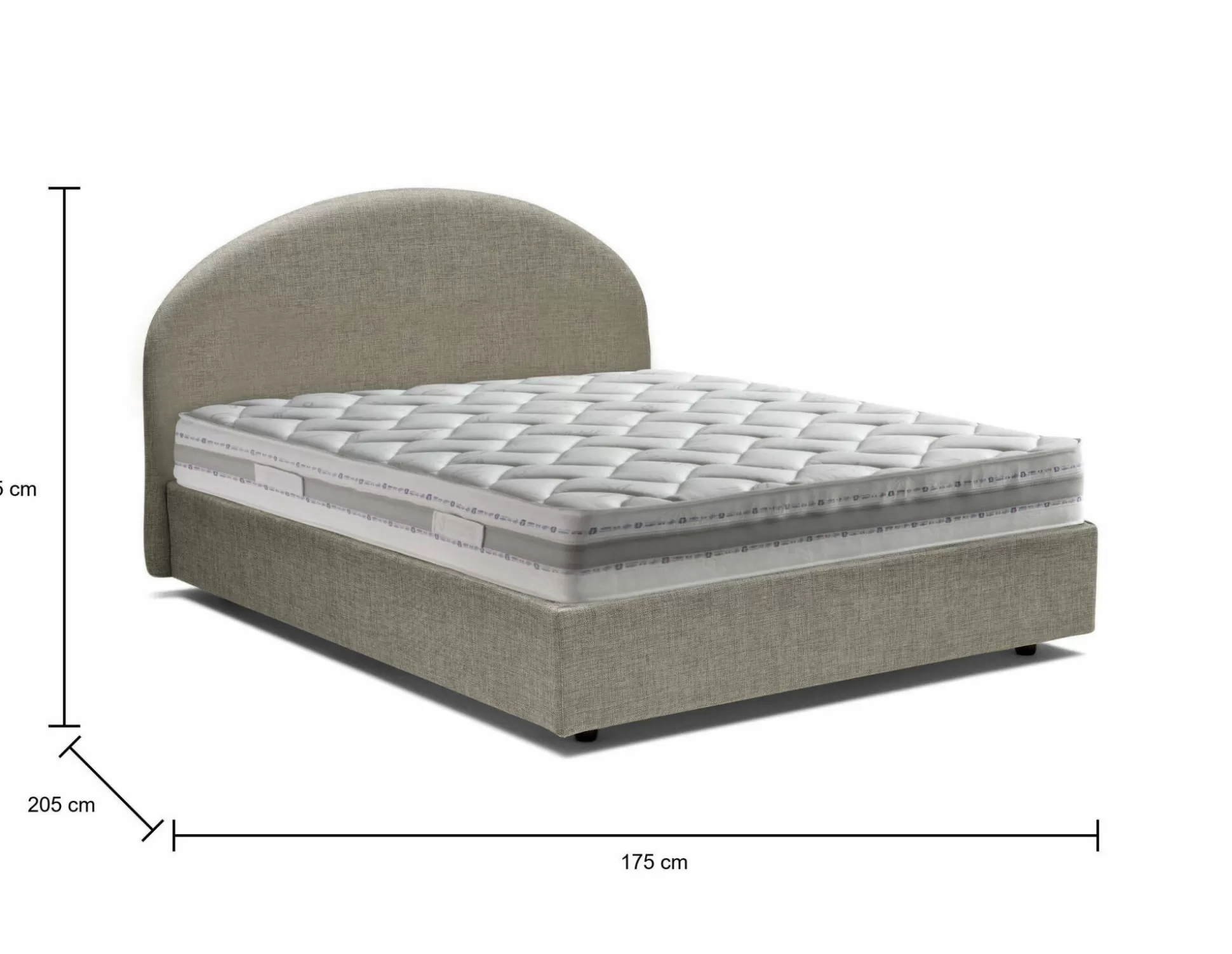 Dmora Letti Matrimoniali<Letto matrimoniale Amida, con materasso Cm 160x190 incluso,