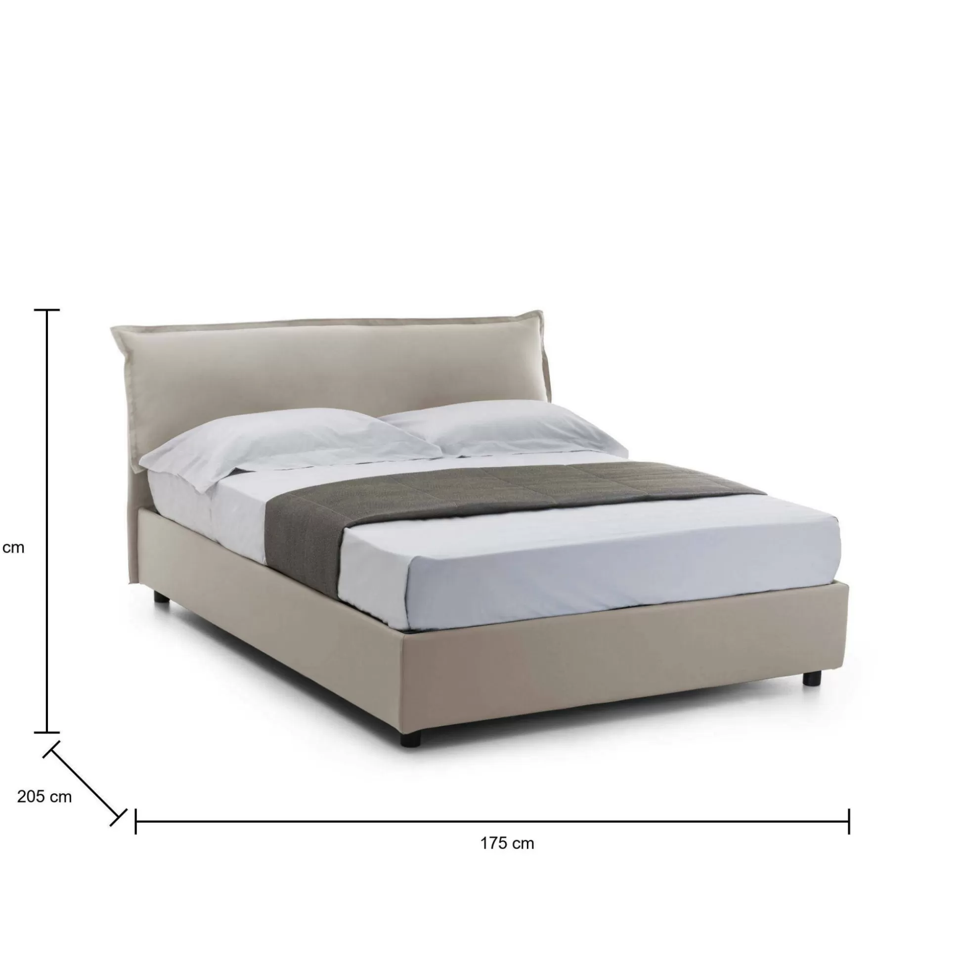 Dmora Letti Matrimoniali<Letto matrimoniale Amilcare, con materasso 160x190 Cm incluso,