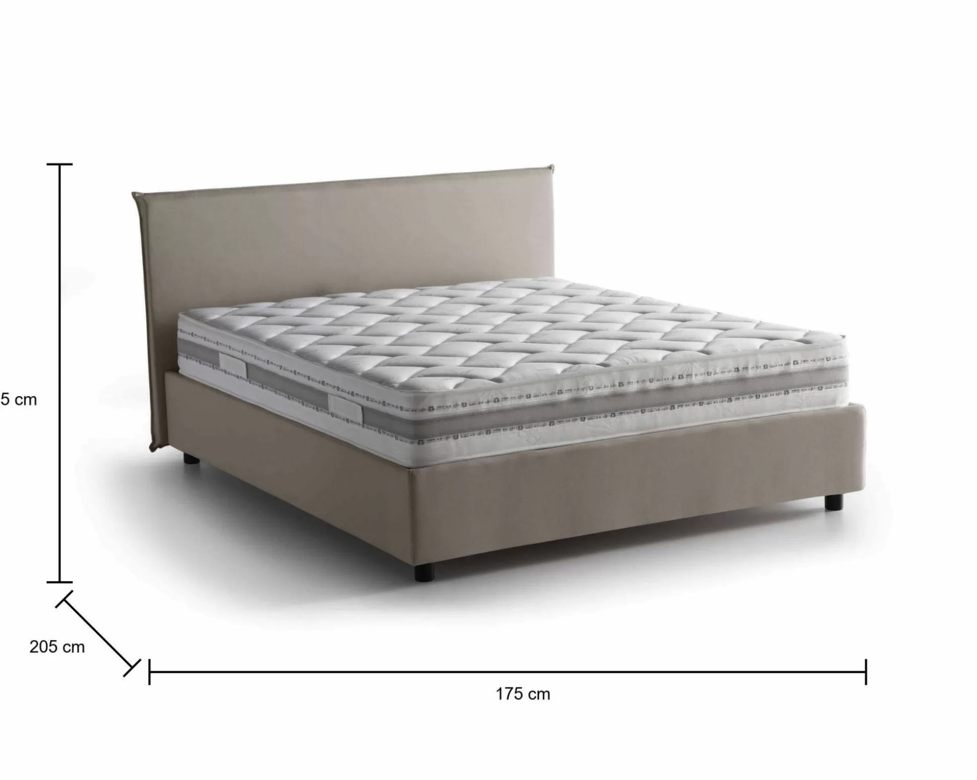 Dmora Letti Matrimoniali<Letto matrimoniale Anassimene, con materasso Cm 160x190 incluso,