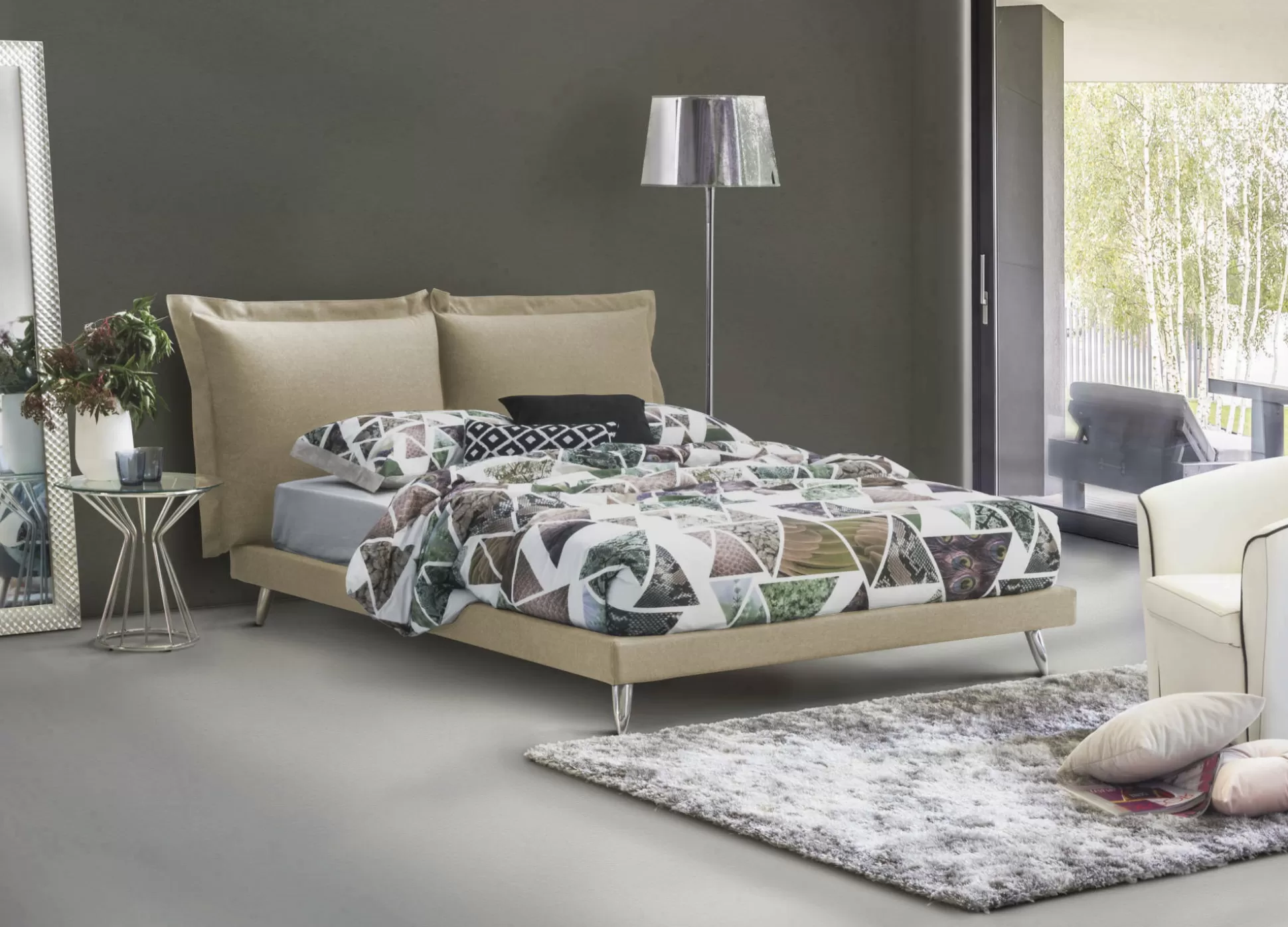 Dmora Letti Matrimoniali<Letto matrimoniale Anatoly, adatto per materasso 160x190 cm,