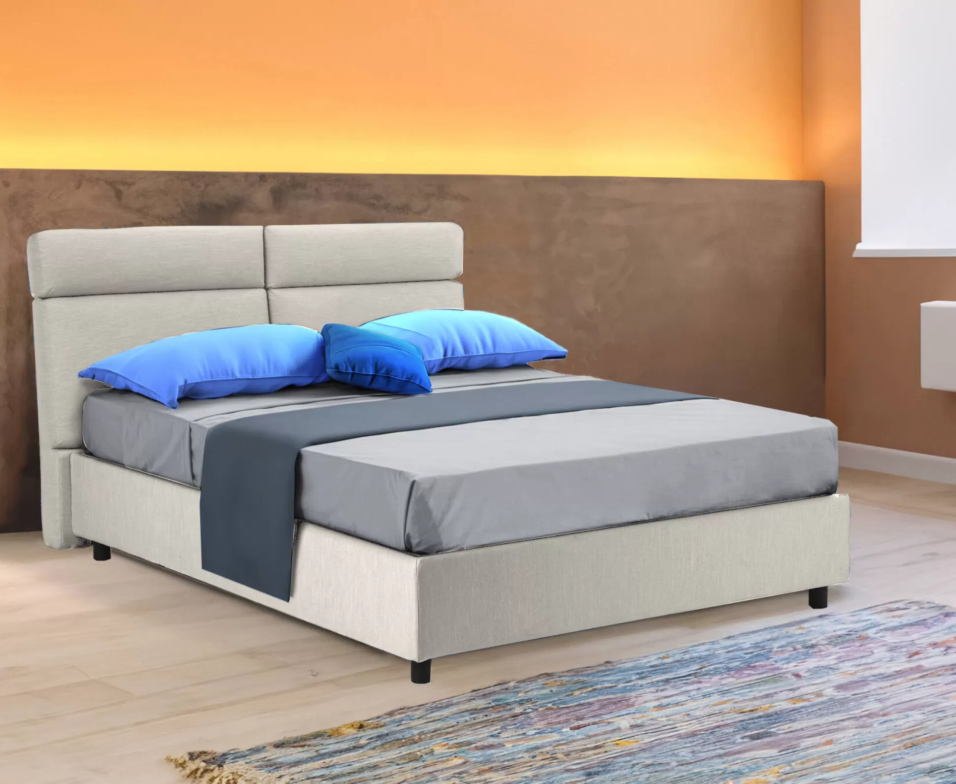 Dmora Letti Matrimoniali<Letto matrimoniale Annus, Con materasso Cm 160x200 incluso,