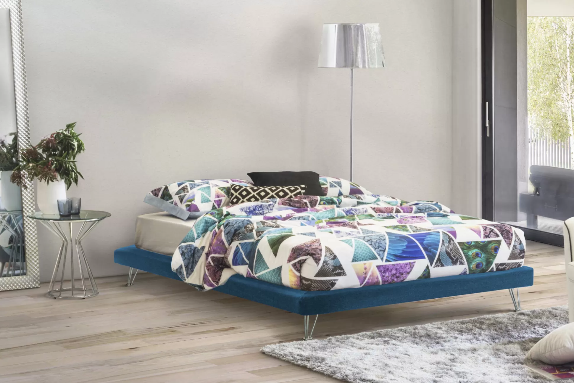 Dmora Letti Matrimoniali<Letto matrimoniale Arbatrax, adatto per materasso Cm 160x190,