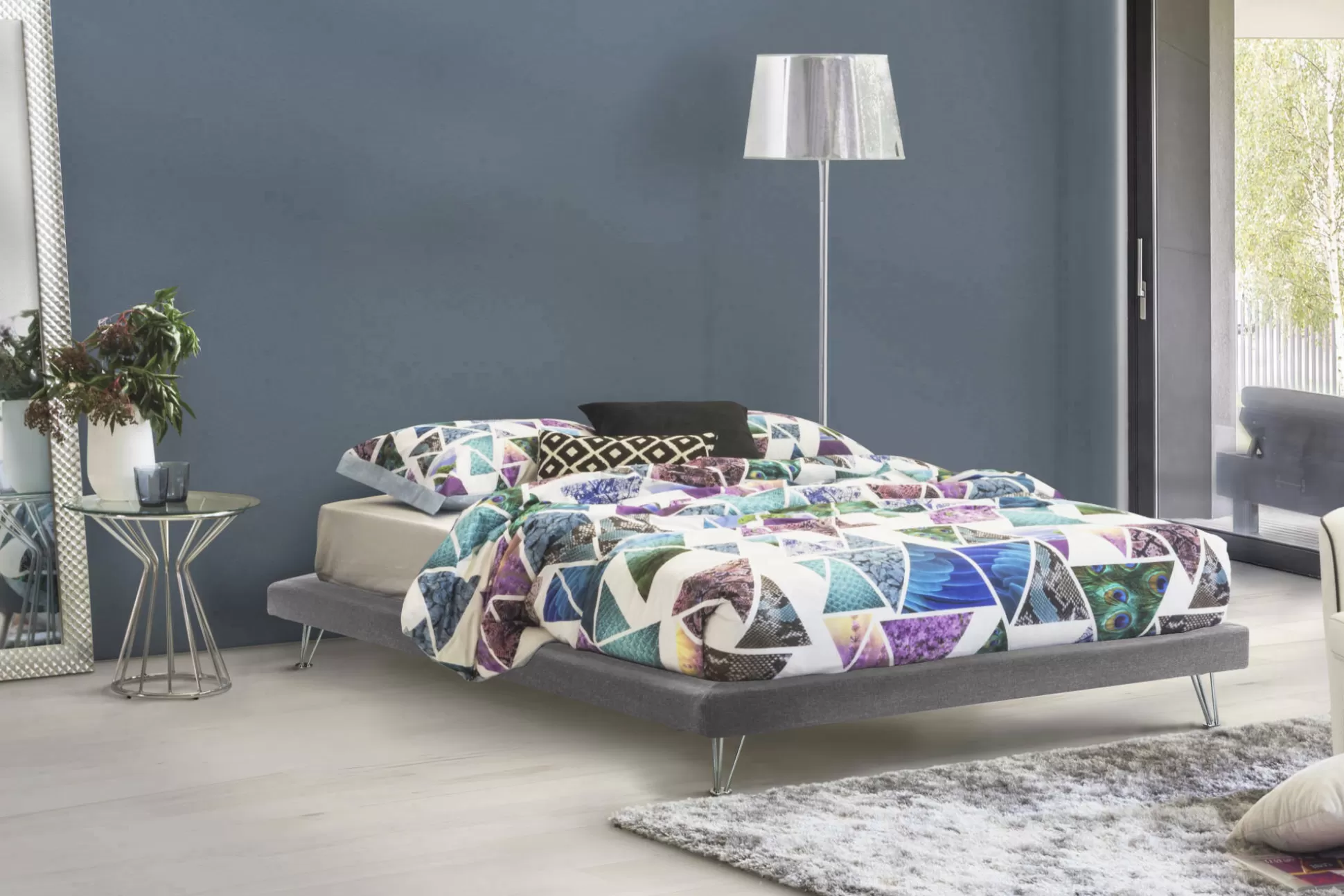 Dmora Letti Matrimoniali<Letto matrimoniale Arbatrax, adatto per materasso Cm 160x190,