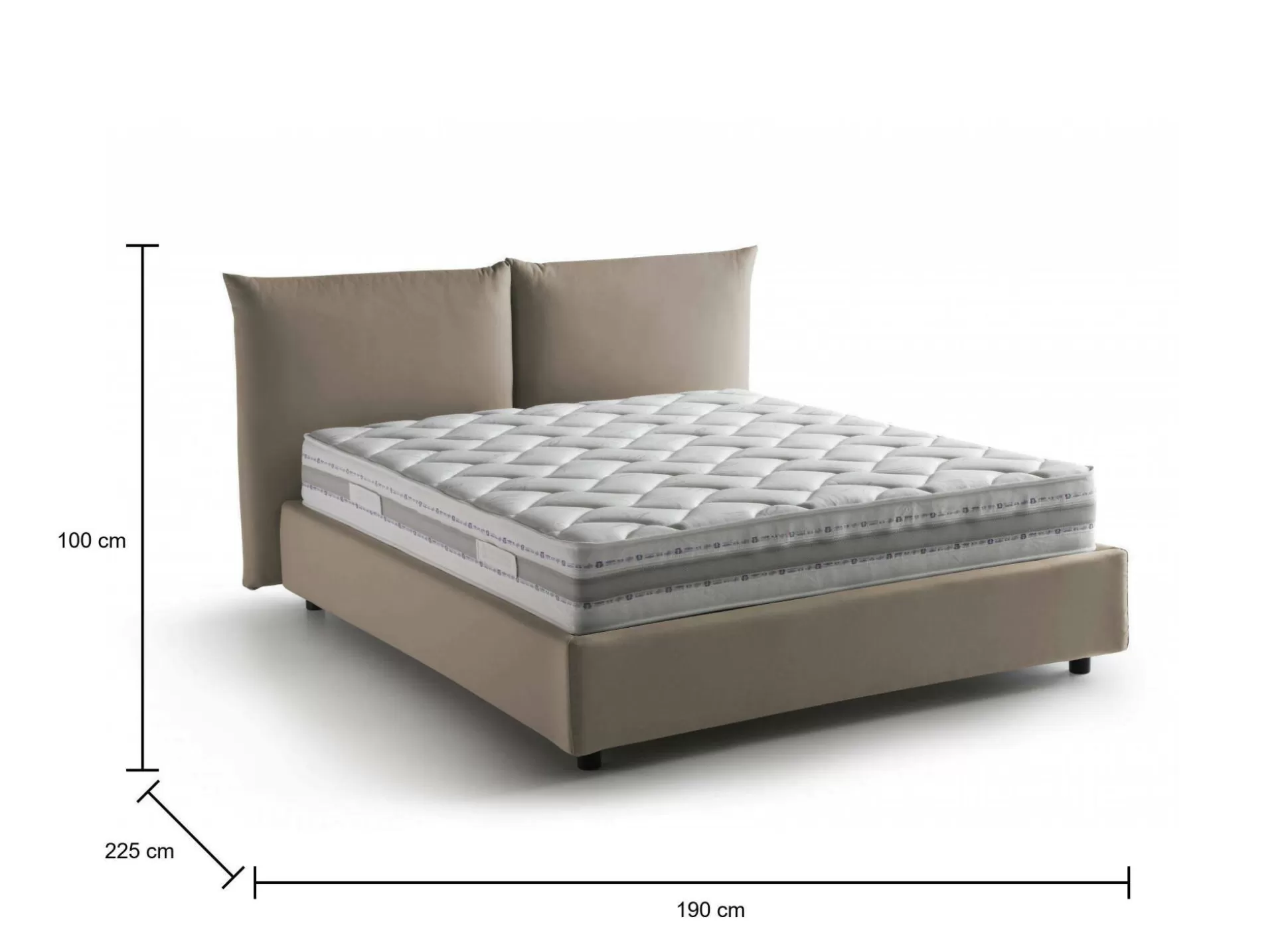 Dmora Letti Matrimoniali<Letto matrimoniale Arcole, con materasso Cm 160x200 incluso,