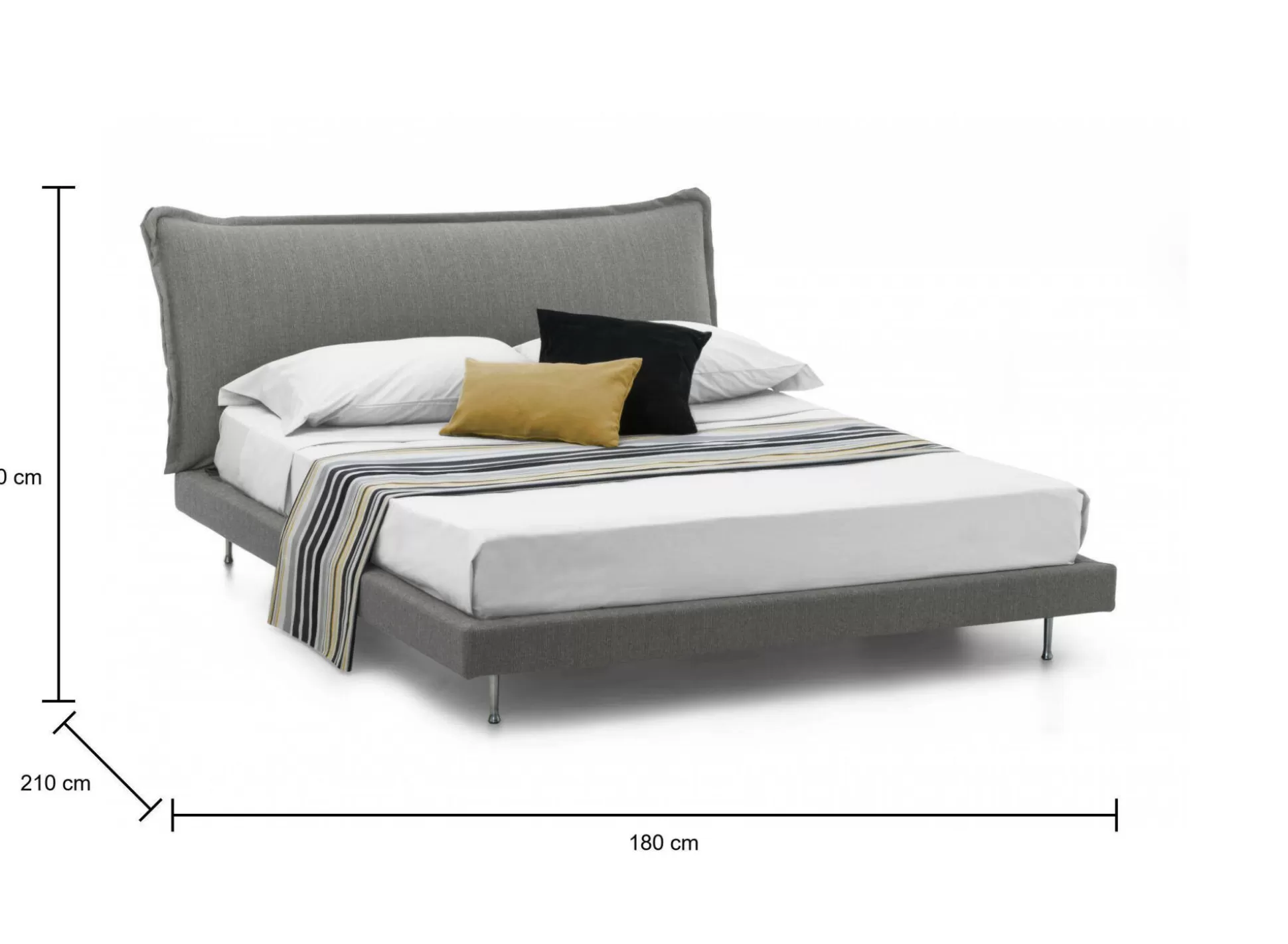 Dmora Letti Matrimoniali<Letto matrimoniale Arcore, adatto per materasso Cm 160x190,