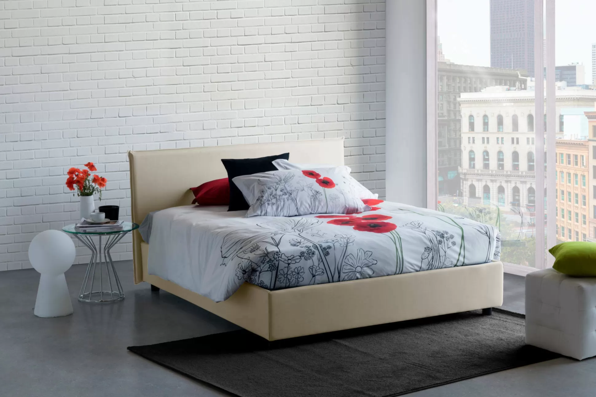 Dmora Letti Matrimoniali<Letto matrimoniale Ariadni, con materasso Cm 160x200 incluso,