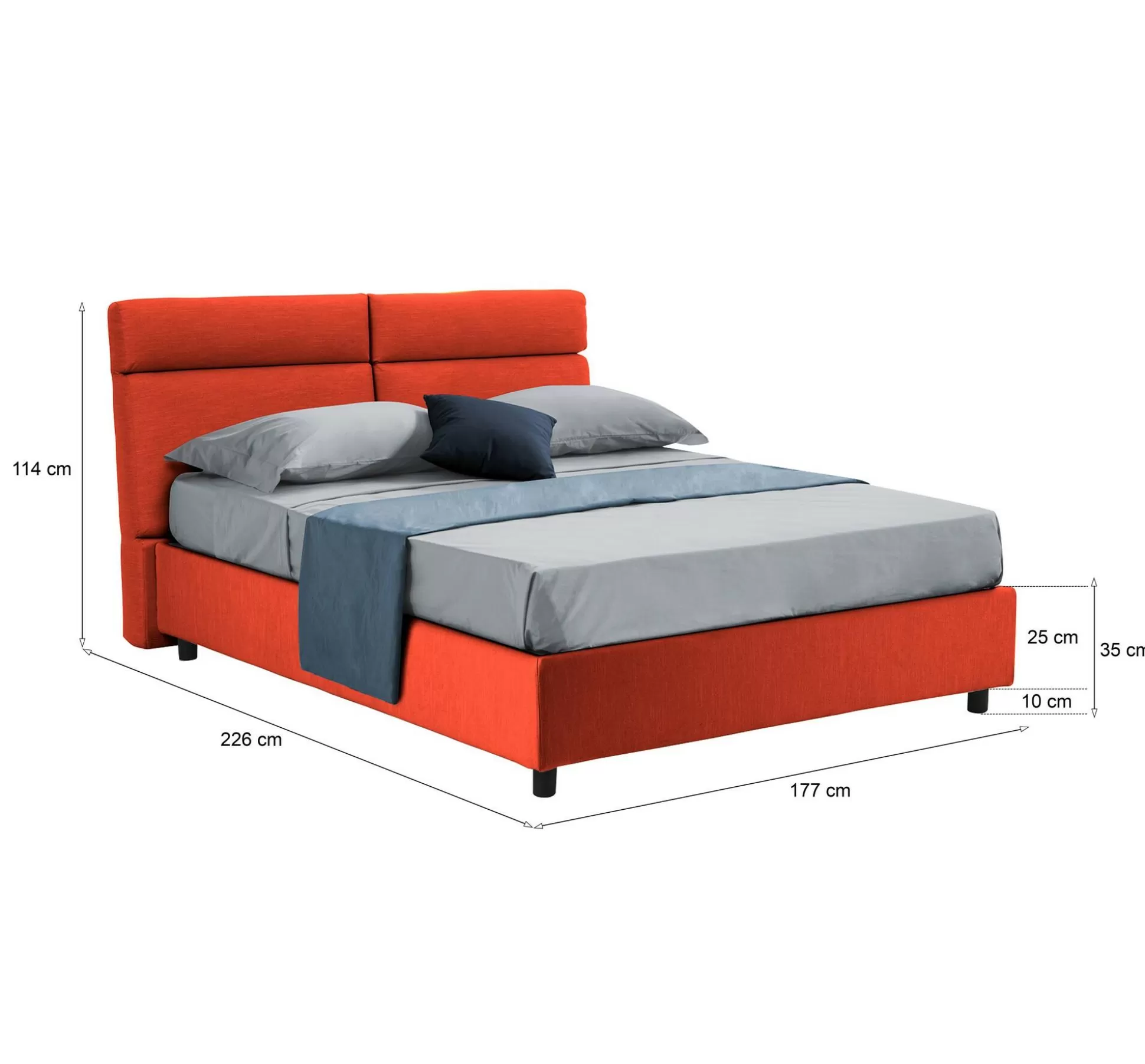 Dmora Letti Matrimoniali<Letto matrimoniale Ator, Adatto a materasso Cm 160x200,