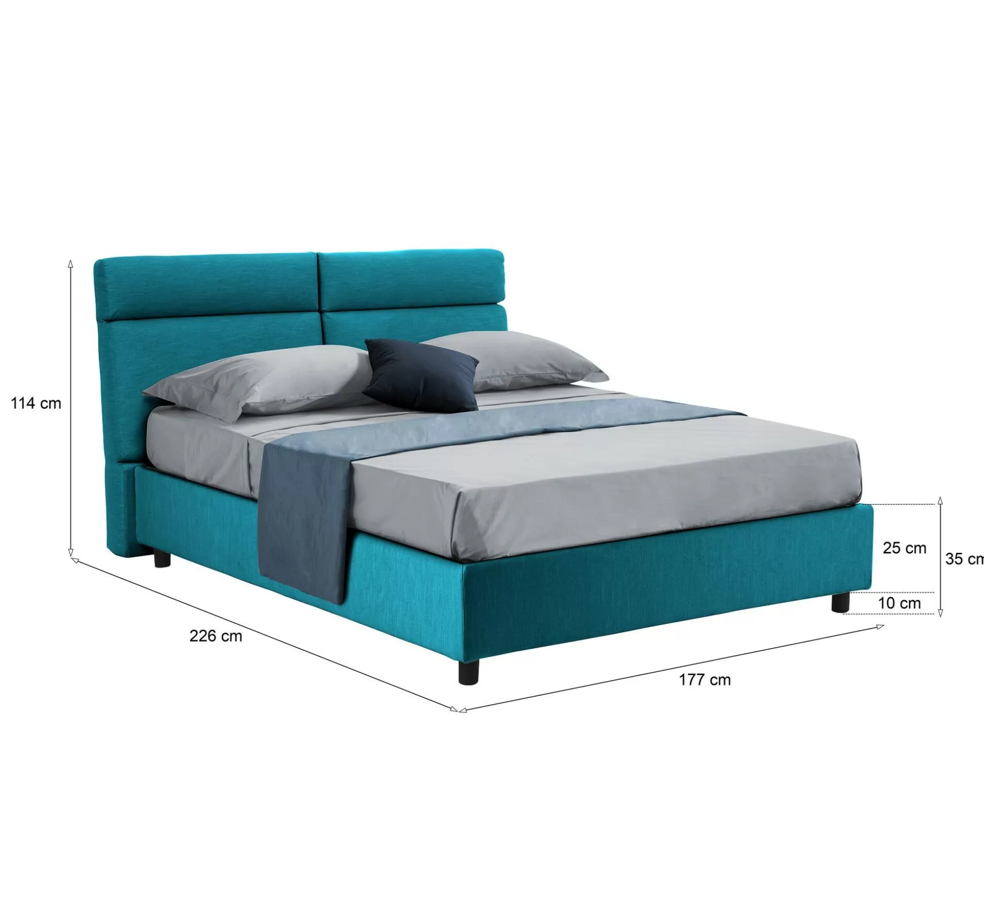 Dmora Letti Matrimoniali<Letto matrimoniale Ator, Adatto a materasso Cm 160x200,