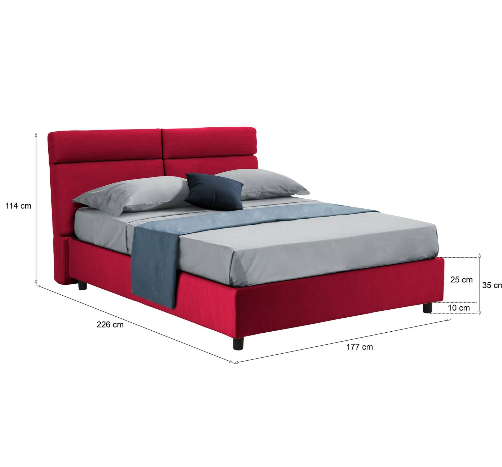 Dmora Letti Matrimoniali<Letto matrimoniale Ator, Adatto a materasso Cm 160x200,