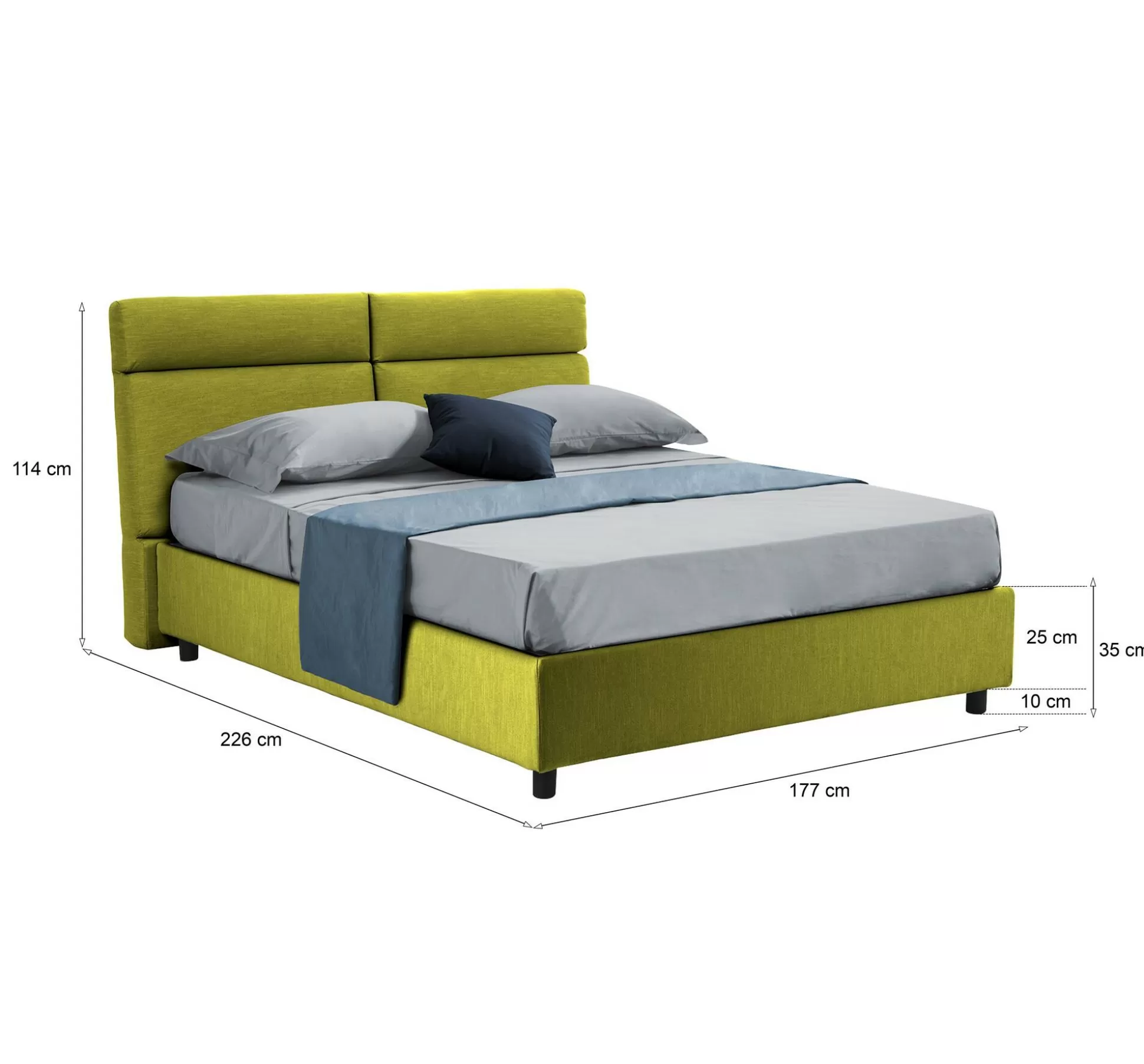 Dmora Letti Matrimoniali<Letto matrimoniale Ator, Adatto a materasso Cm 160x200,