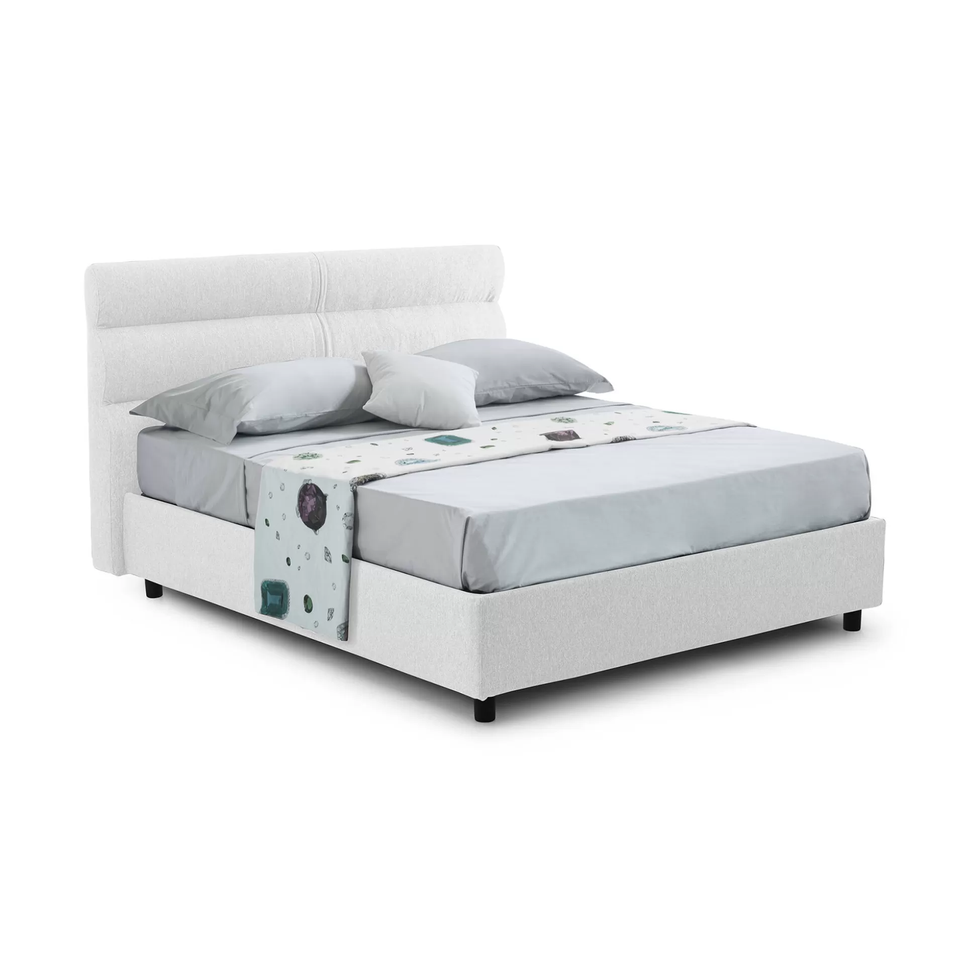 Dmora Letti Matrimoniali<Letto matrimoniale Brienno, Adatto a materasso Cm 160x190,