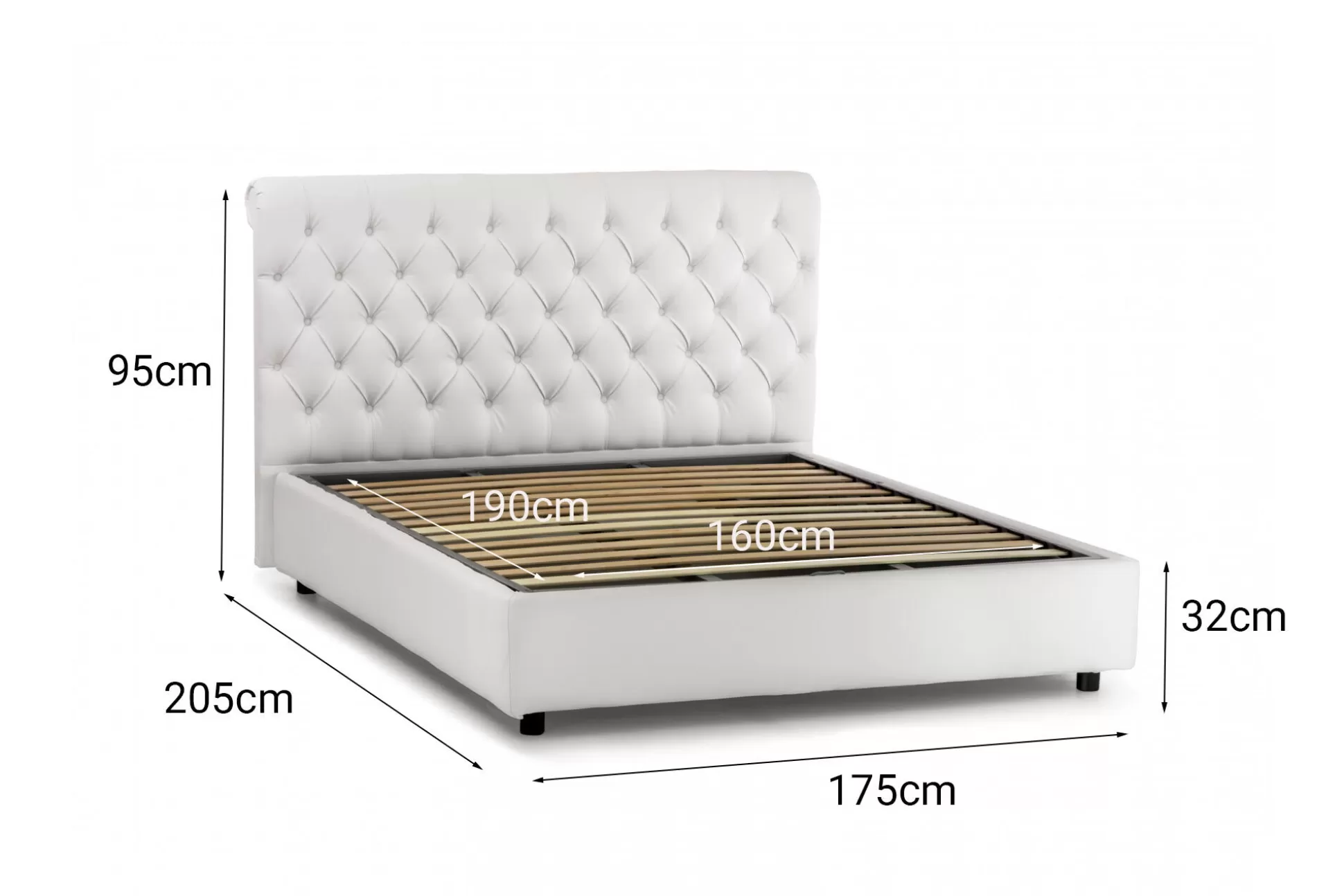 Dmora Letti Matrimoniali<Letto matrimoniale Dbeca, , adatto a materasso da 160x190 cm