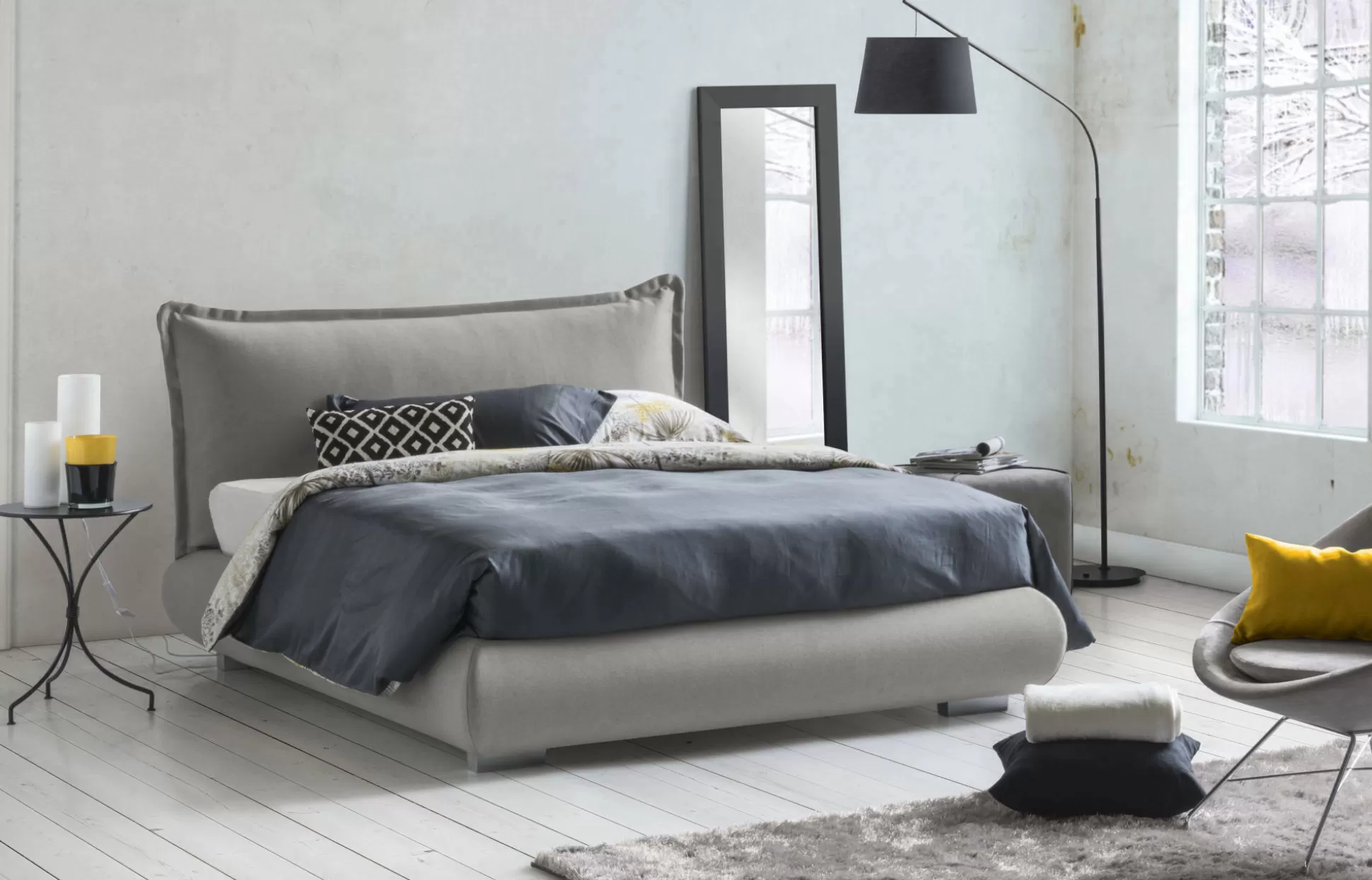 Dmora Letti Matrimoniali<Letto matrimoniale Dfecci, adatto per materasso 160x190 cm,
