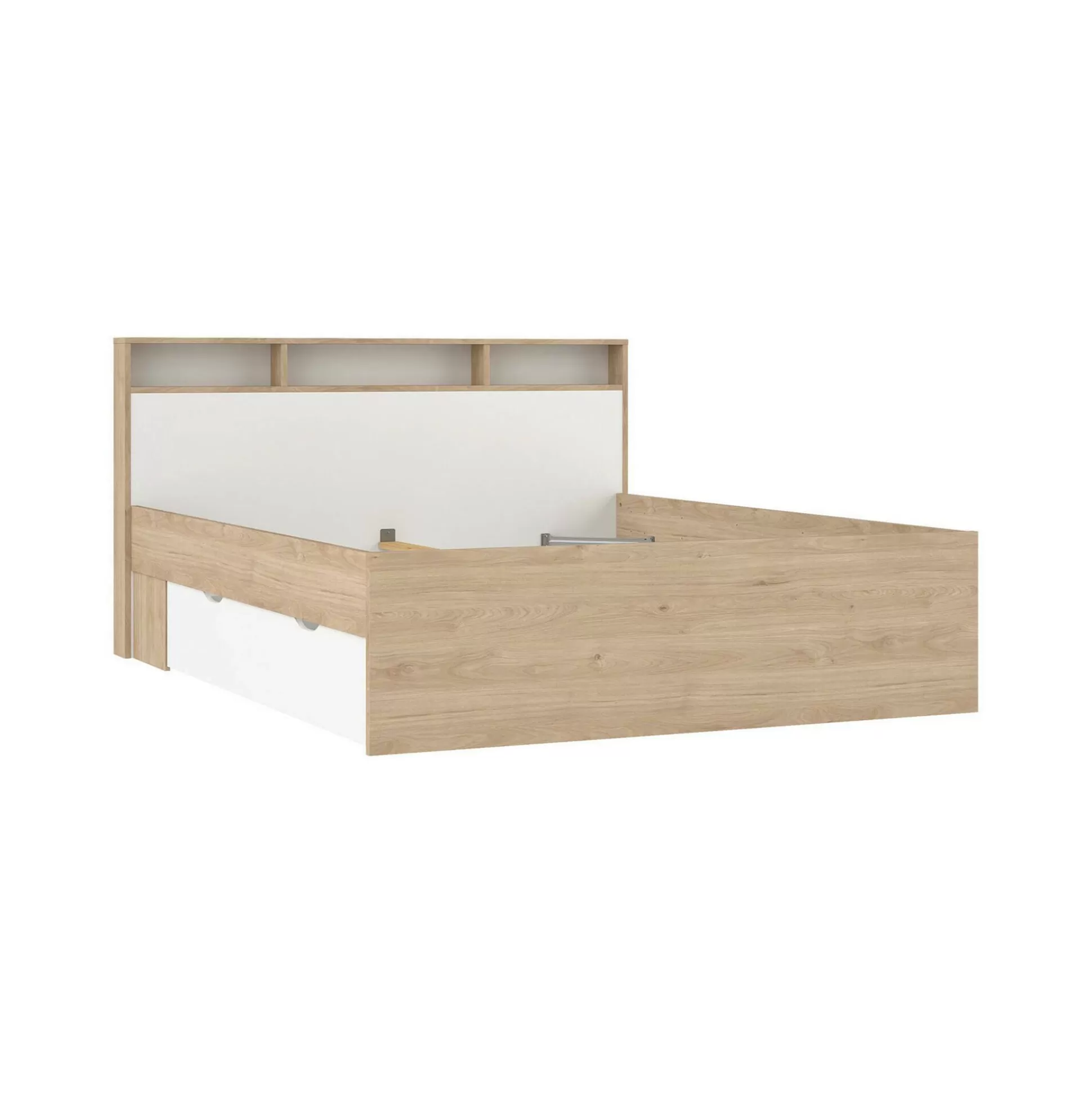 Dmora Letti Matrimoniali<Letto matrimoniale Enteng, 216x170 h97 cm, Rovere e Bianco