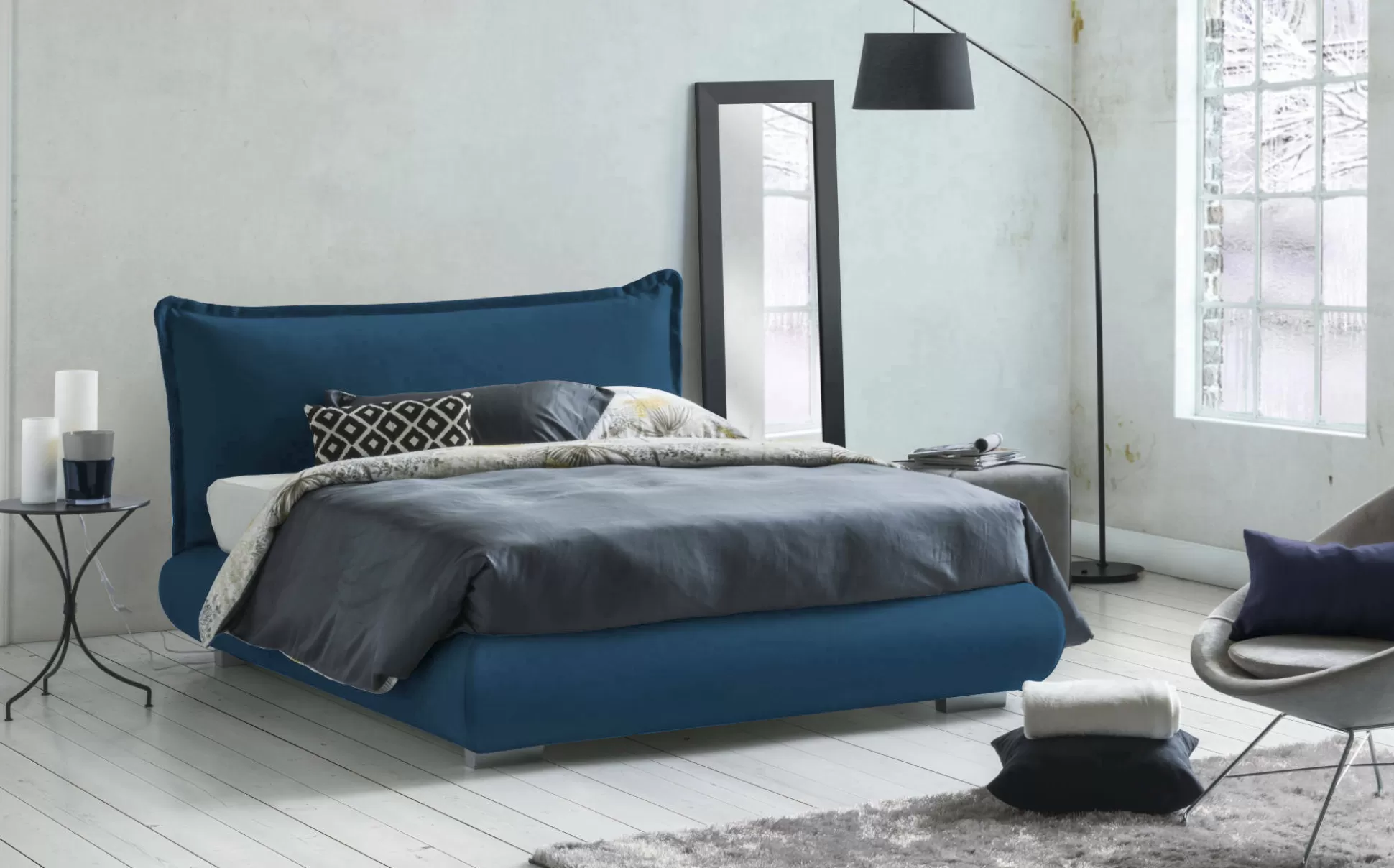 Dmora Letti Matrimoniali<Letto matrimoniale Geras, adatto per materasso 160x190 cm,
