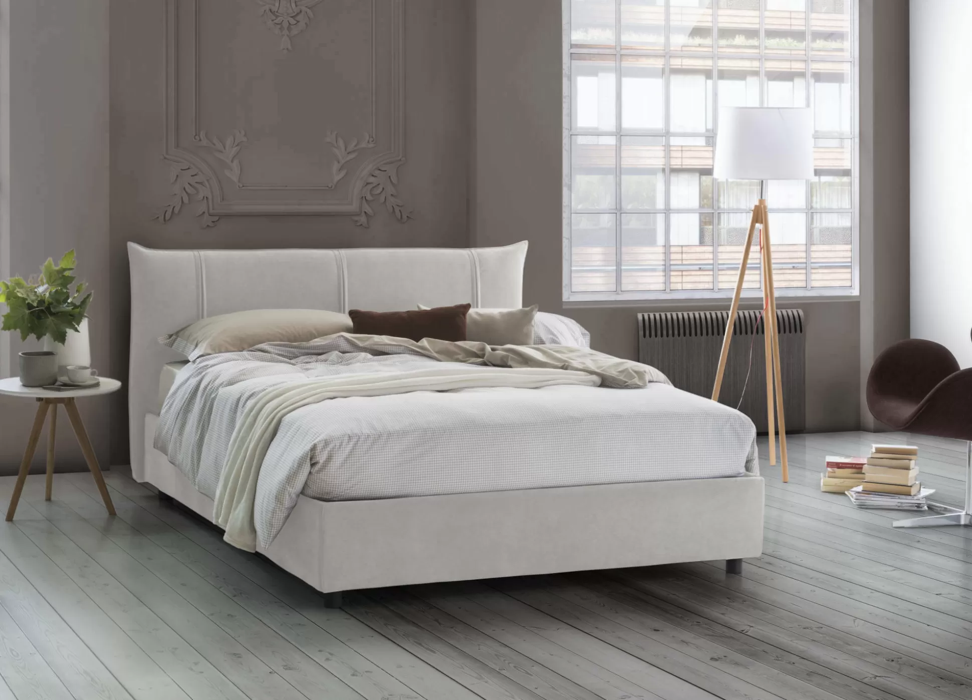 Dmora Letti Matrimoniali<Letto matrimoniale Geras, con materasso Cm 160x200 incluso,