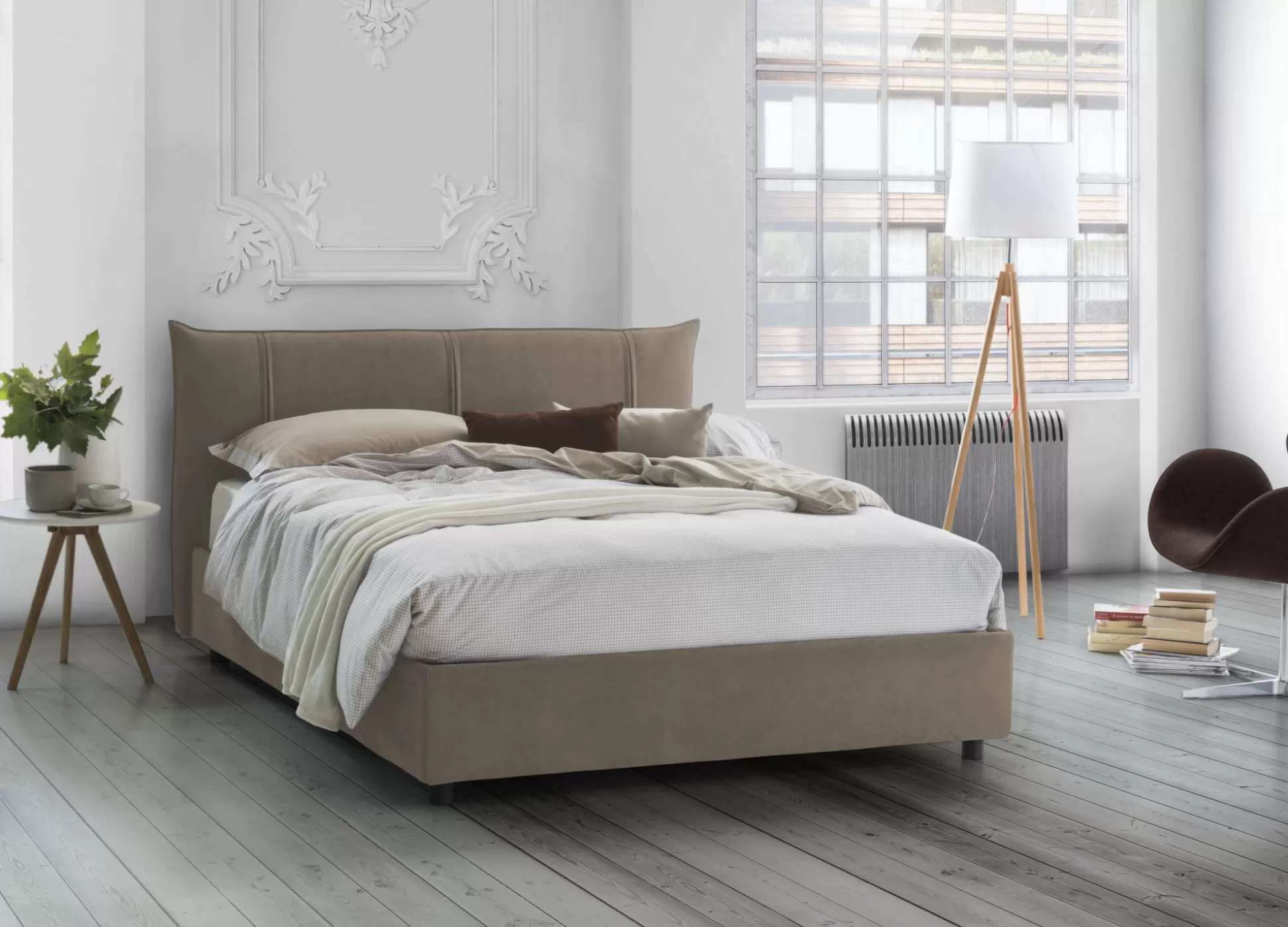 Dmora Letti Matrimoniali<Letto matrimoniale Geras, con materasso Cm 160x200 incluso,