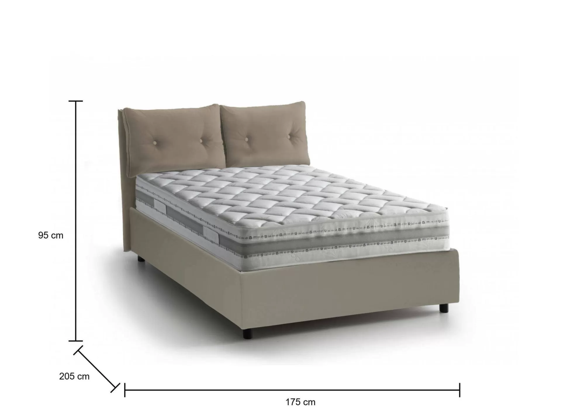 Dmora Letti Matrimoniali<Letto matrimoniale Hanoi, con materasso Cm 160x190 incluso,