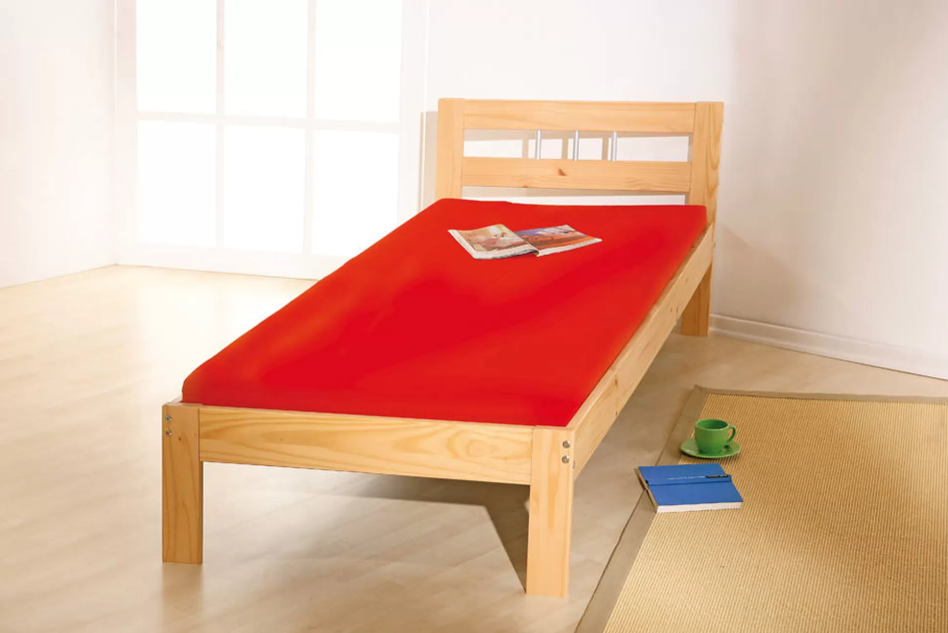 Dmora Letti Matrimoniali<Letto matrimoniale Jena, Sommier per camera da letto, Giroletto per stanza, Struttura porta materasso, 195x145 h72 cm,