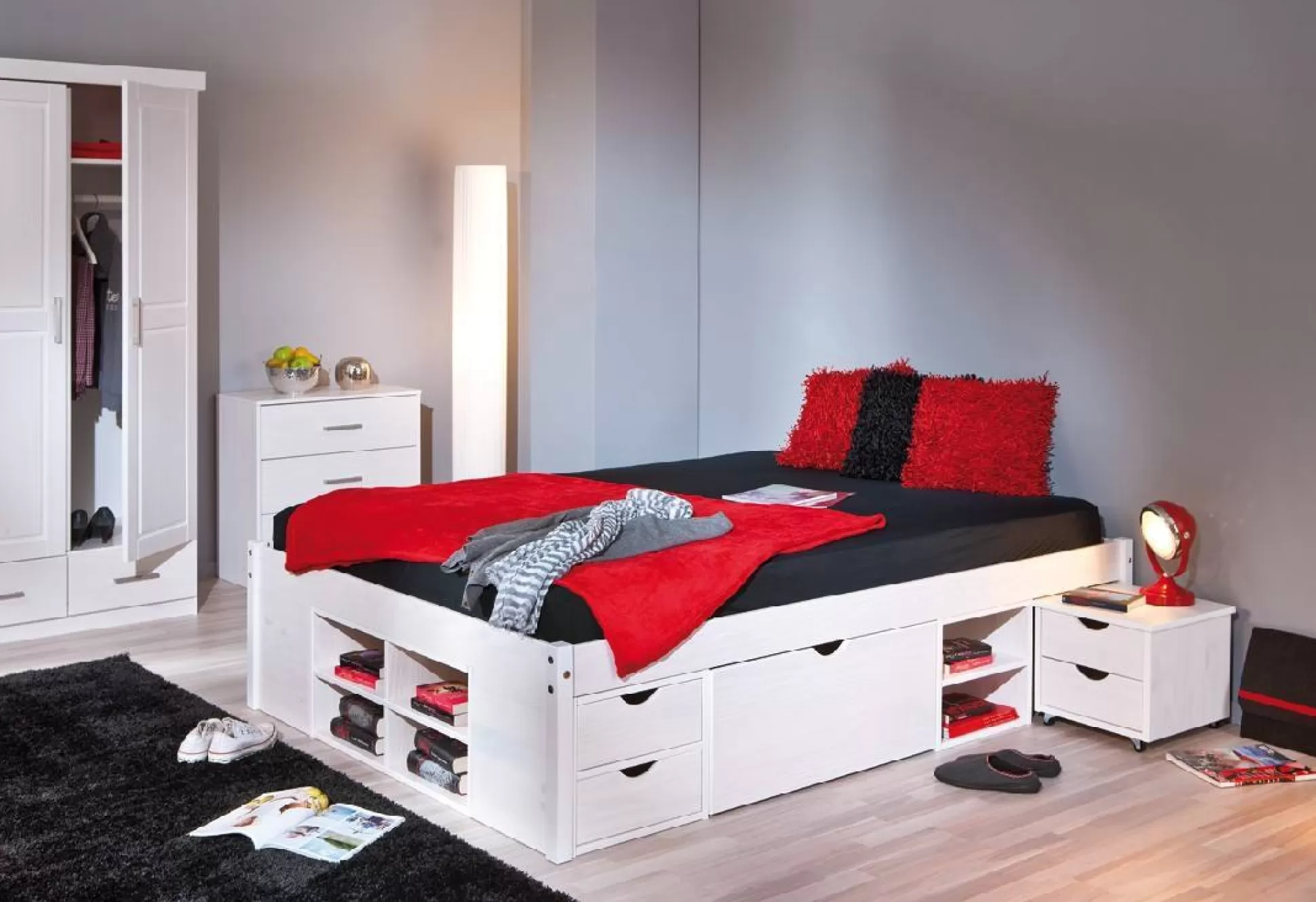 Dmora Letti Matrimoniali<Letto matrimoniale Konstanz, Sommier per camera da letto, Giroletto per stanza, Struttura porta materasso, 146x196 h48 cm,