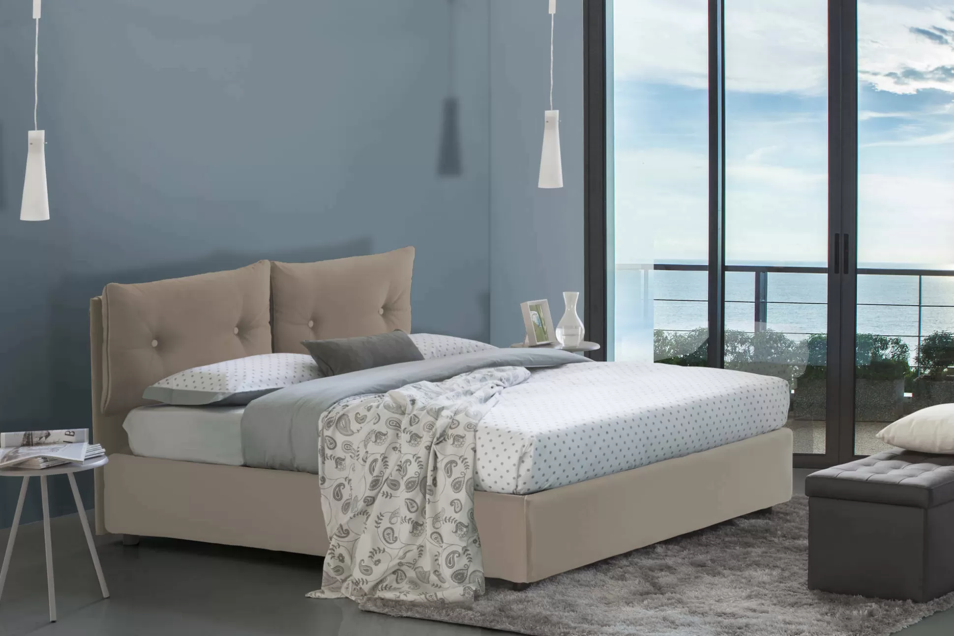 Dmora Letti Matrimoniali<Letto matrimoniale Mercede, adatto per materasso Cm 160x190,
