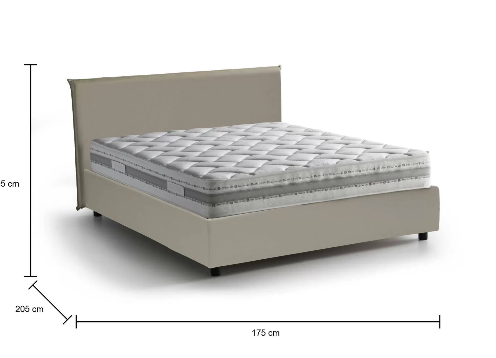 Dmora Letti Matrimoniali<Letto matrimoniale Nessuna, con materasso Cm 160x190 incluso,