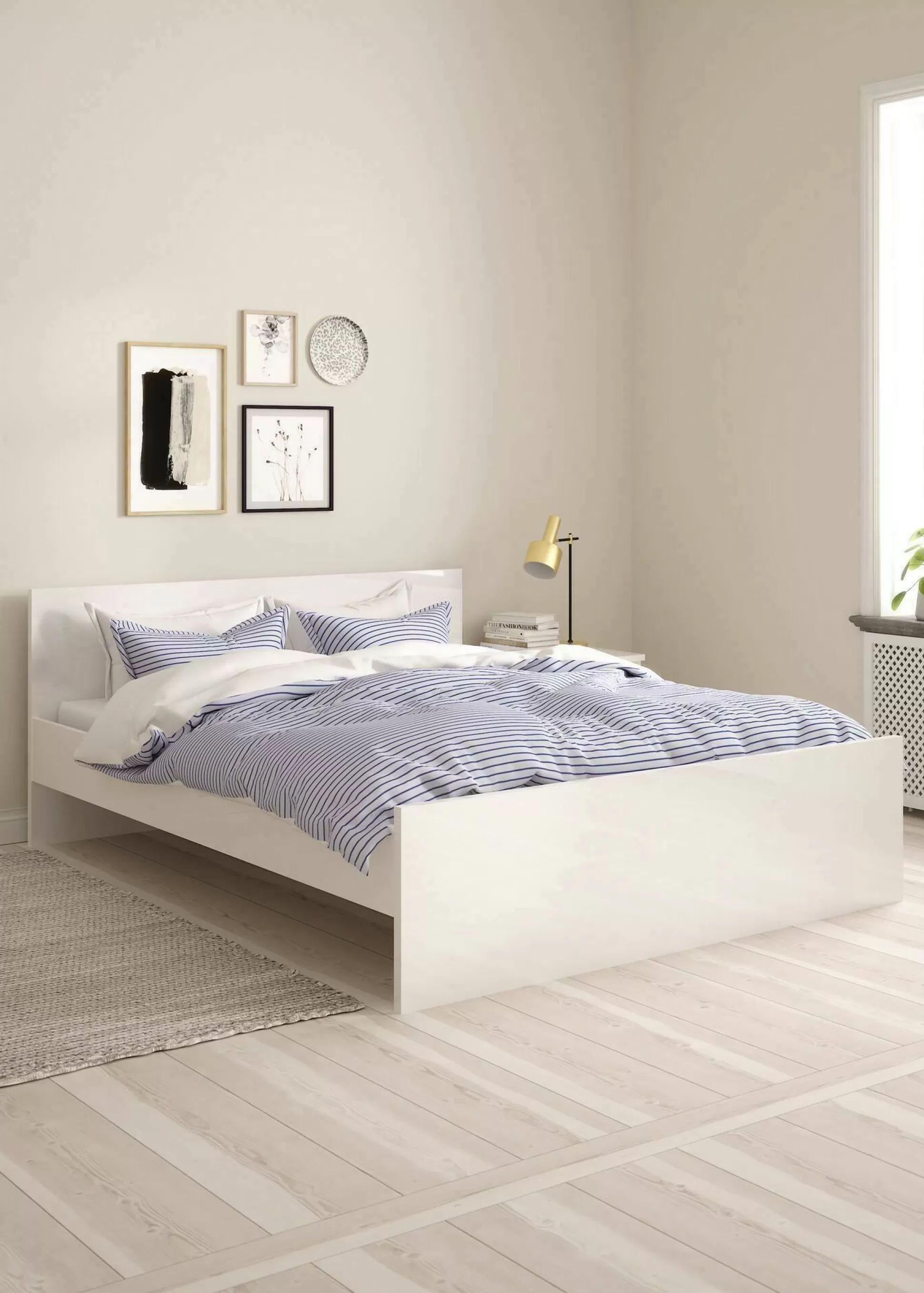 Dmora Letti Matrimoniali<Letto matrimoniale Nilofar, 166x207 h80 cm, Bianco