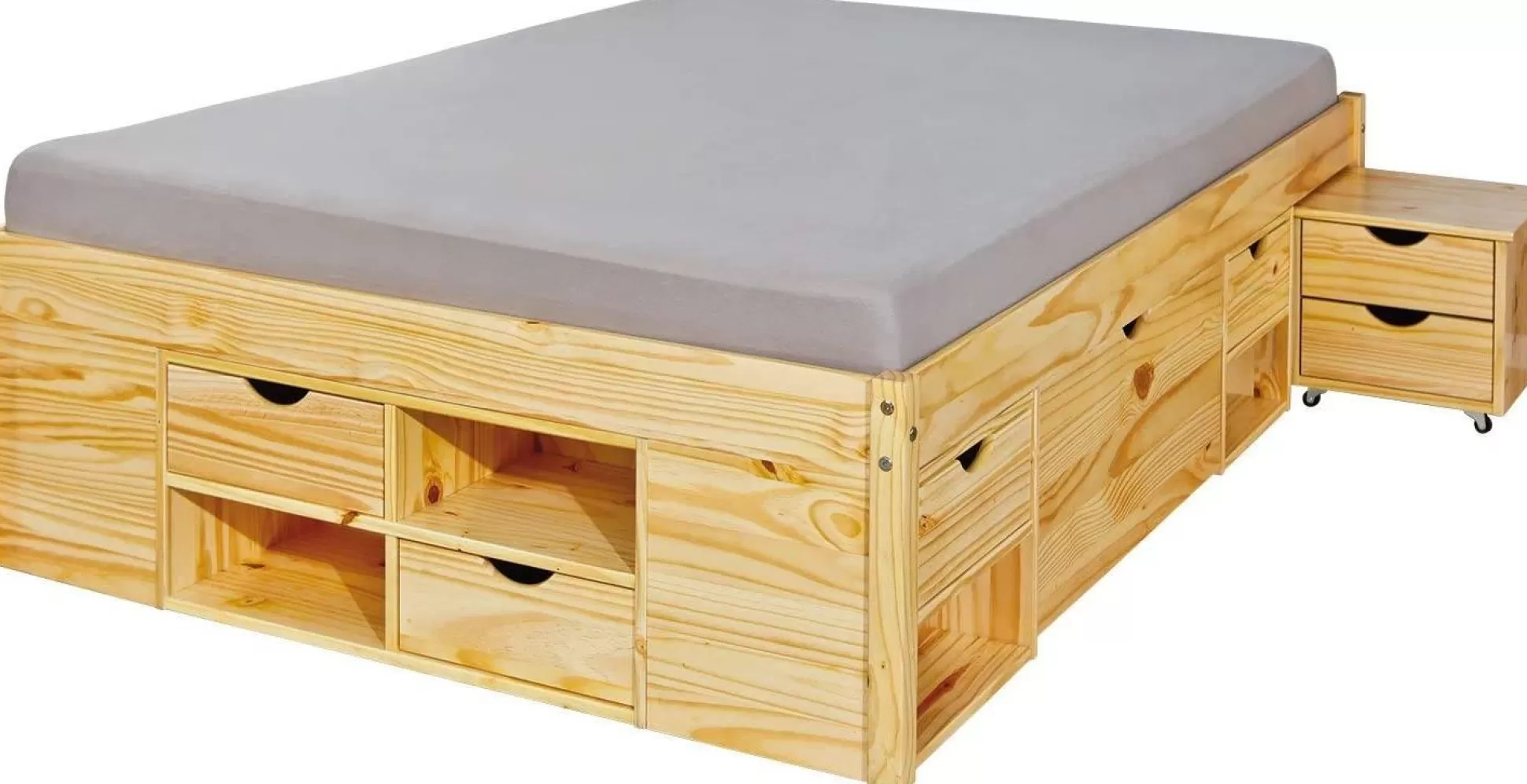 Dmora Letti Matrimoniali<Letto matrimoniale Worms, Sommier per camera da letto, Giroletto per stanza, Struttura porta materasso, 167x209 h48 cm,