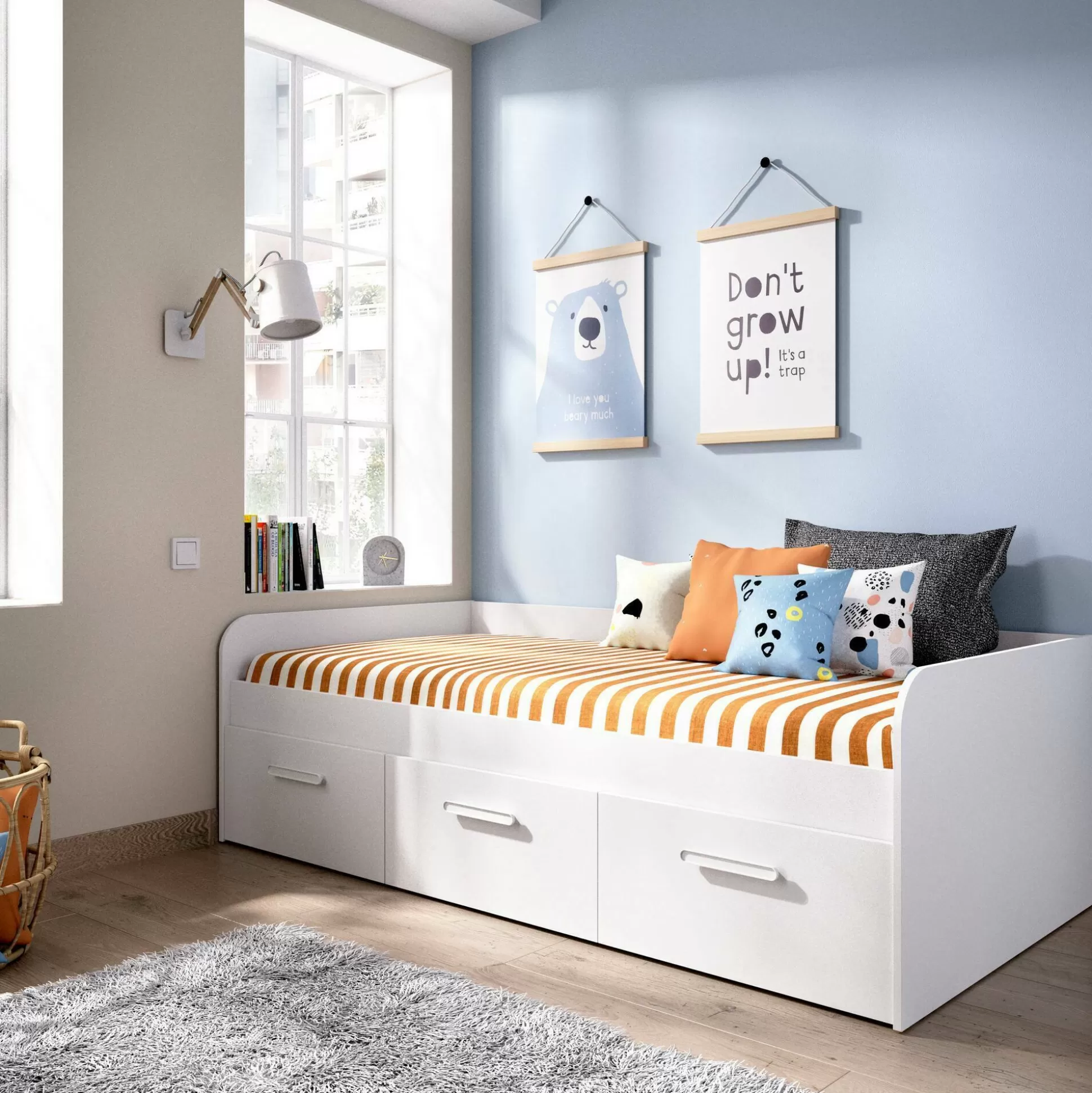 Dmora Letti Singoli<Letto per bambini Aco, 194x97h60 cm,